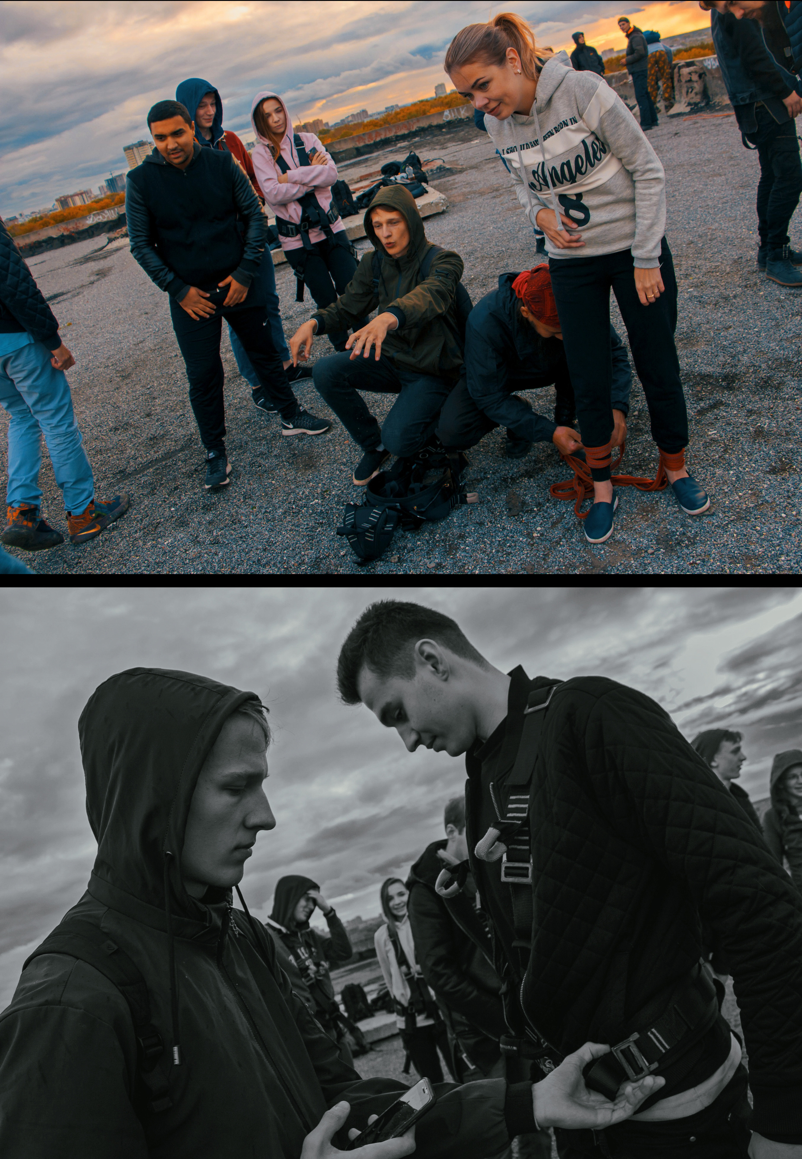 Прыжки с крыши с веревкой в Новосибирске, роуп-джампинг.