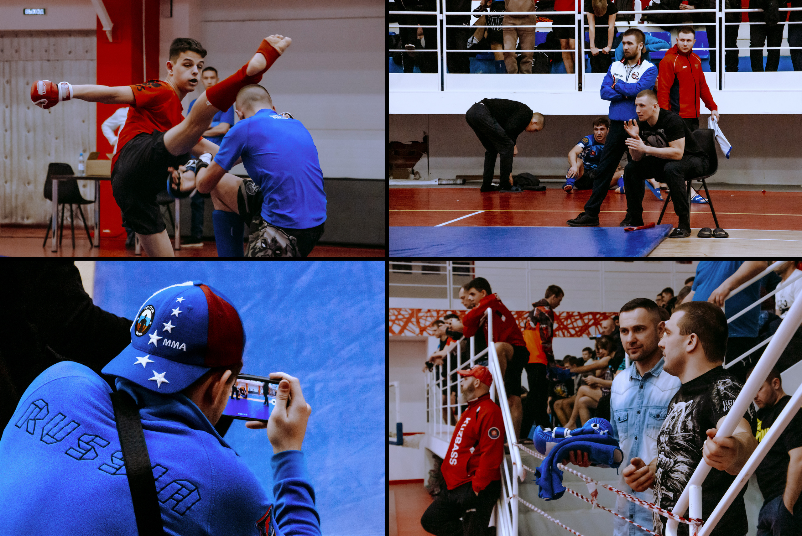 Чемпионат и первенство по панкратиону, фото спортсменов и зрителей во время боя.