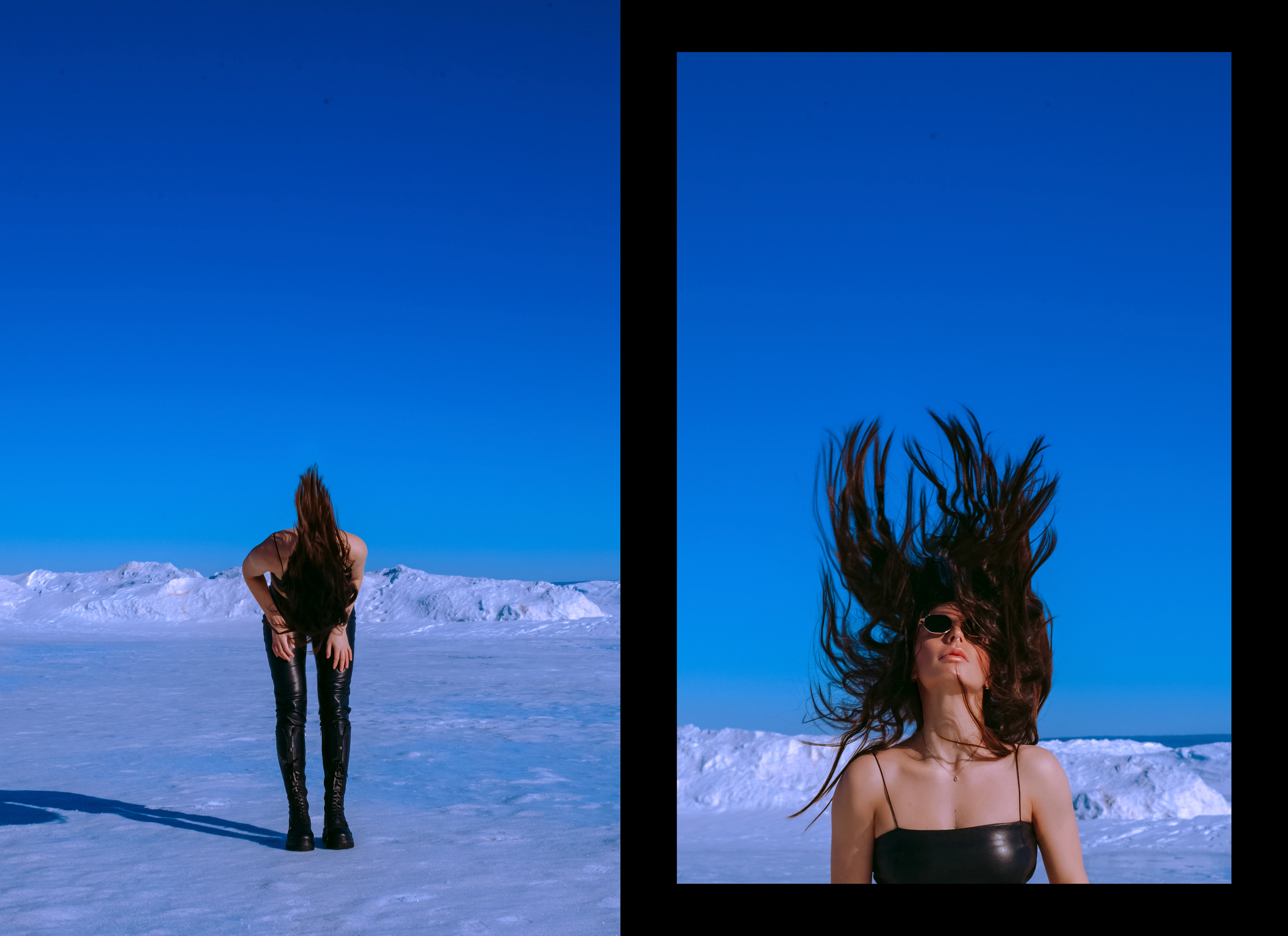 Девушка взмахивает волосами на природе.