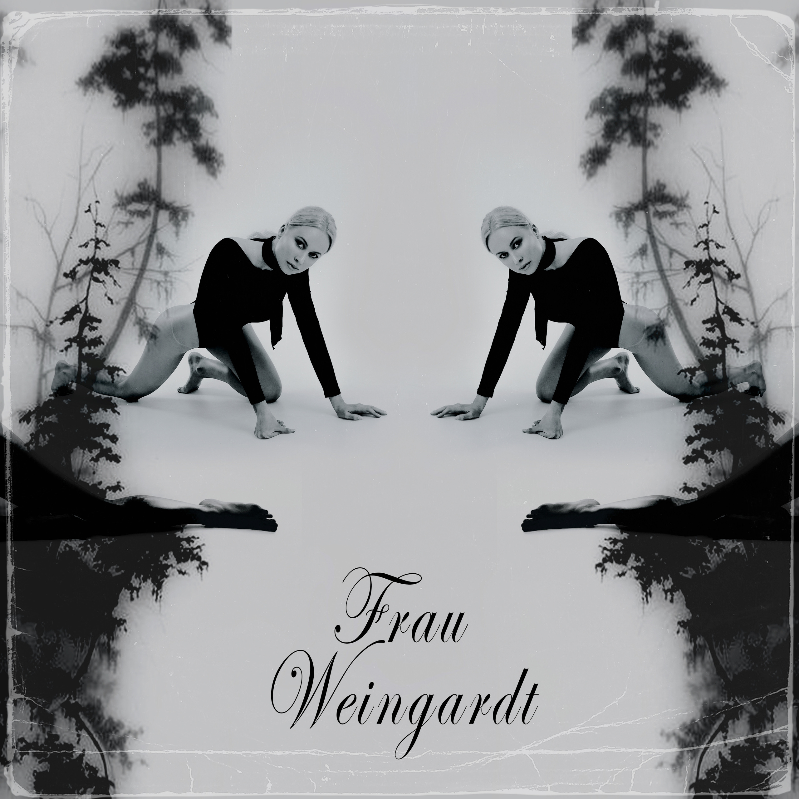 Сказочное мрачное фото блондинки, стоящей на четвереньках.