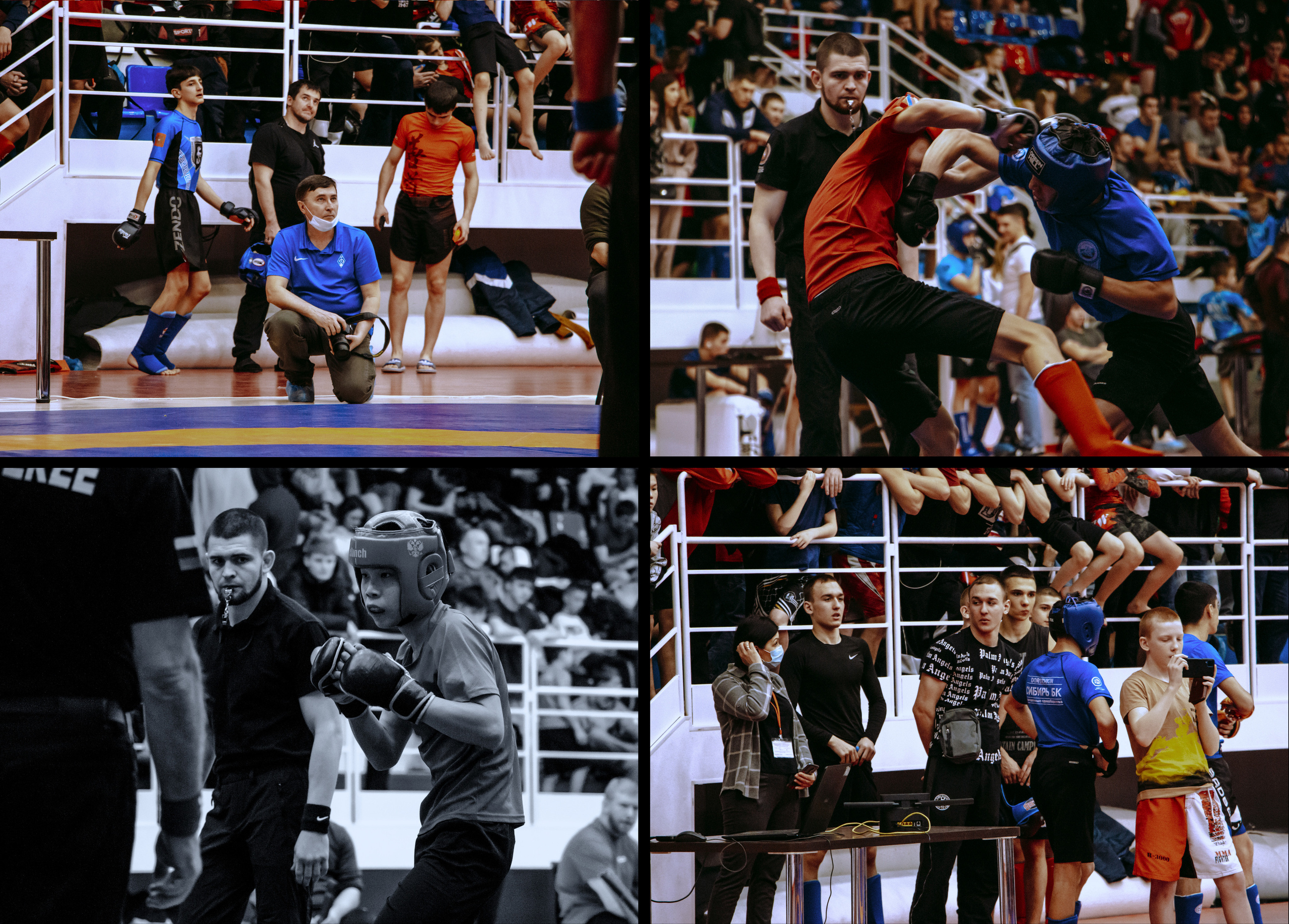 Чемпионат и первенство по панкратиону, фото спортсменов и зрителей во время боя.