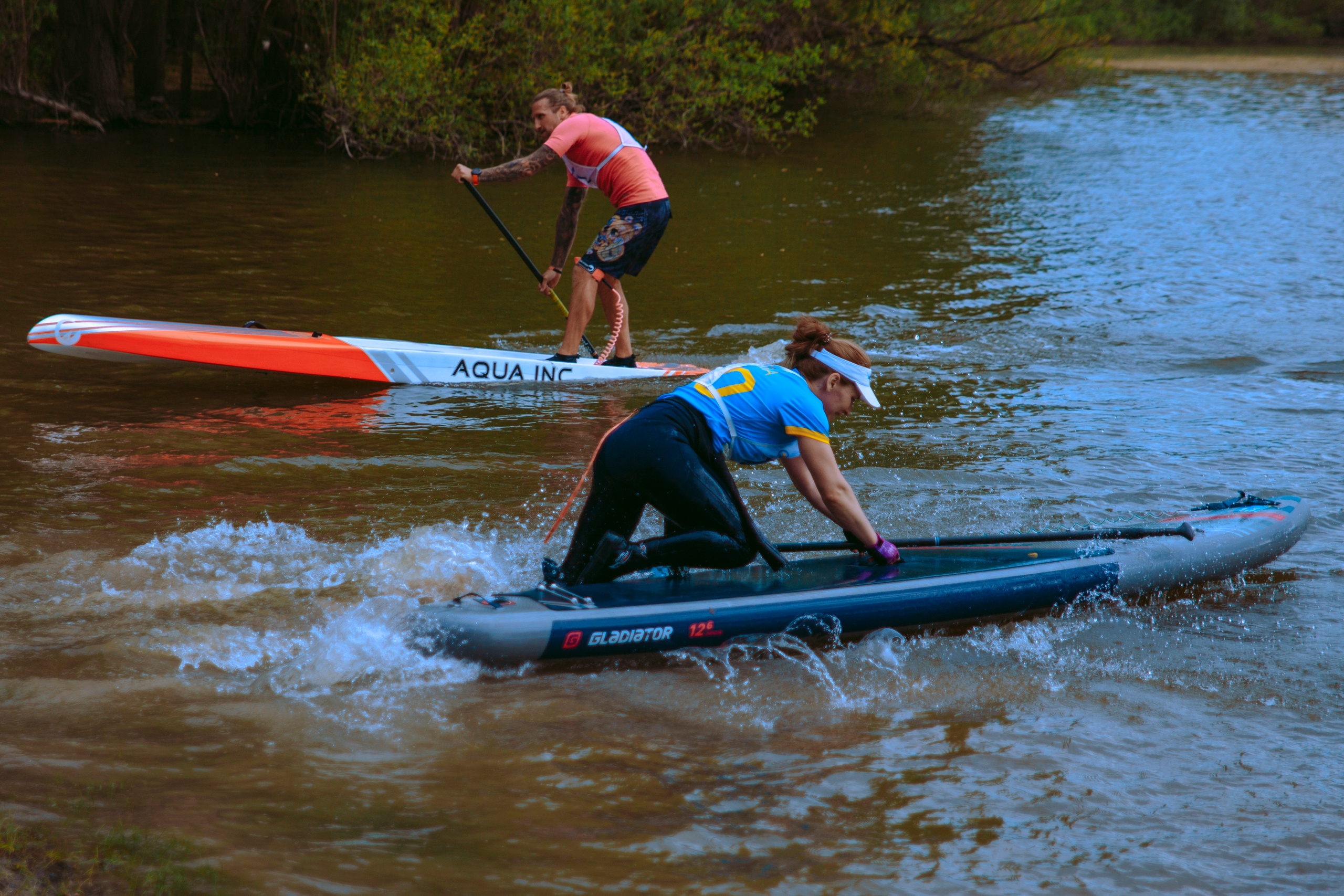 Соревнования по сап-серфингу в Новосибирске.