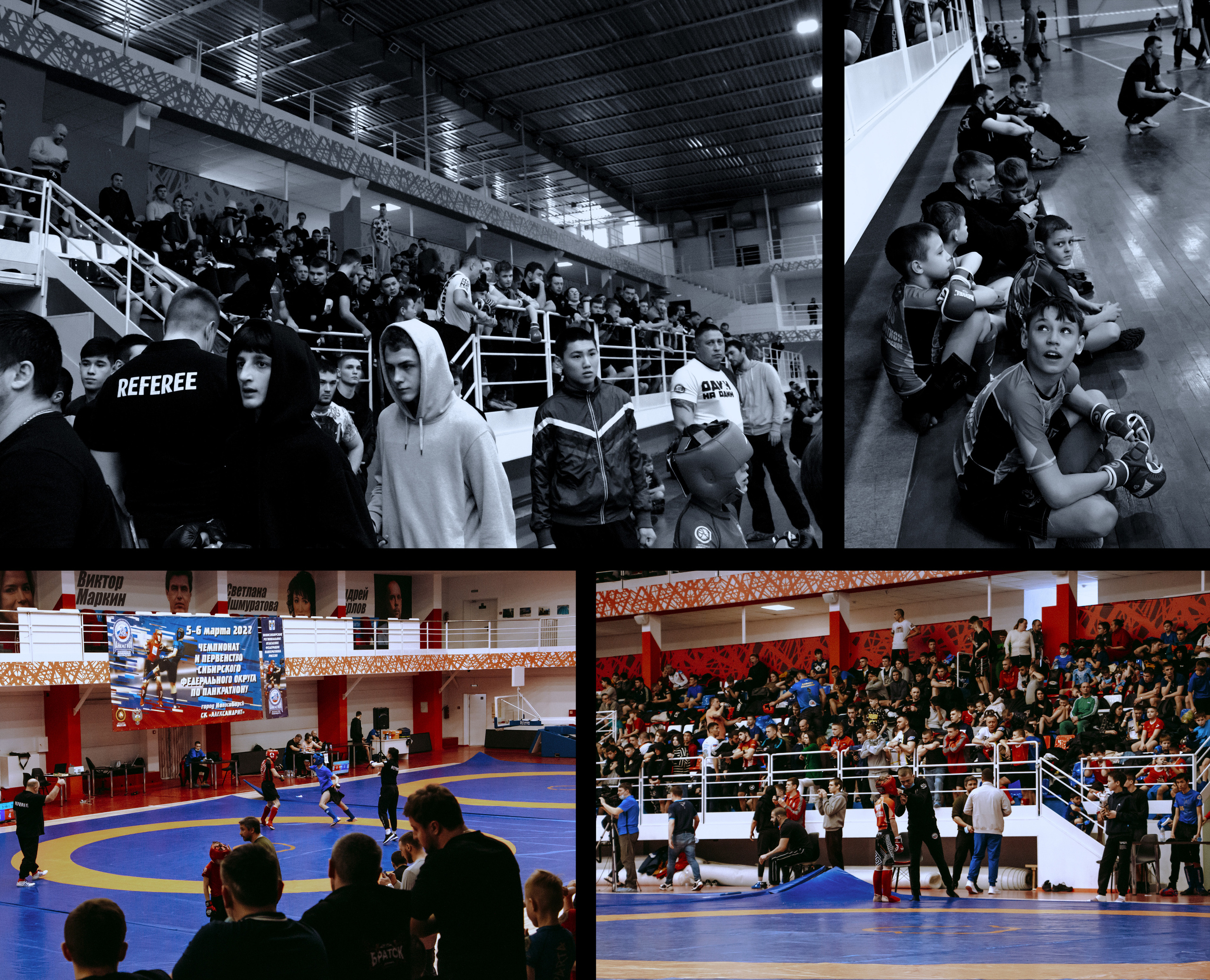 Чемпионат и первенство по панкратиону, фото спортсменов и зрителей во время боя.