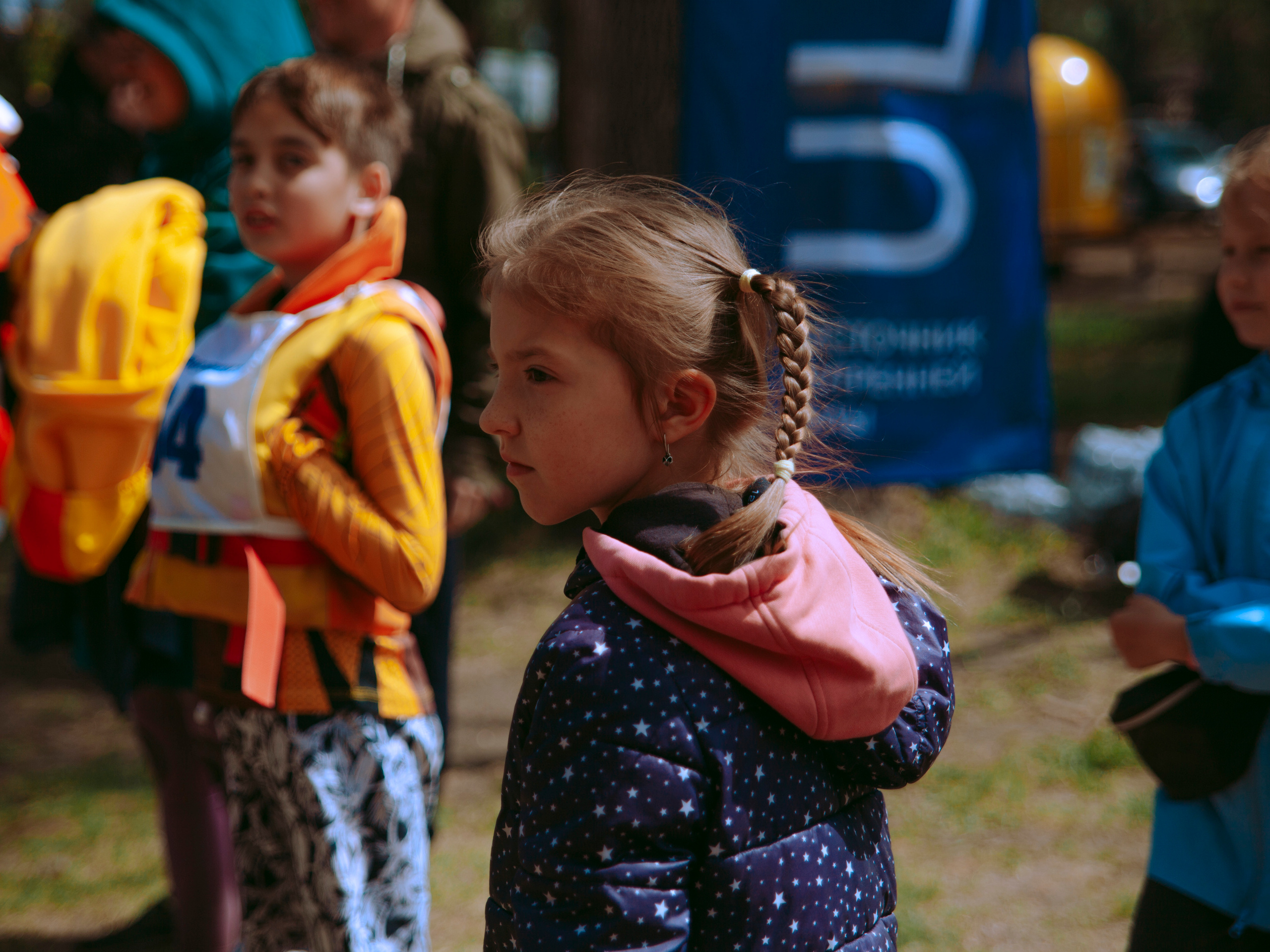 Портрет девочки с косичками.