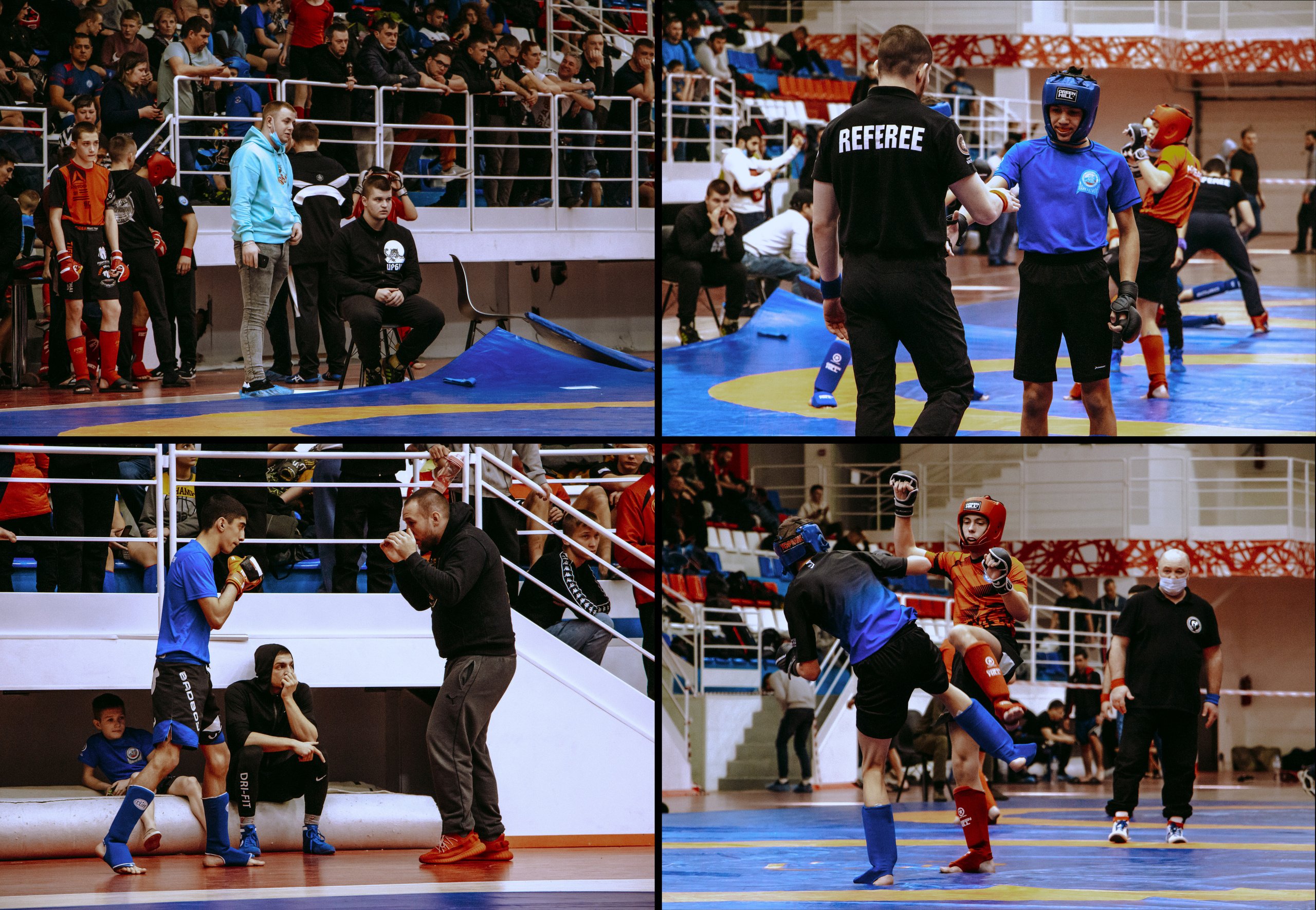 Чемпионат и первенство по панкратиону, фото спортсменов и зрителей во время боя.