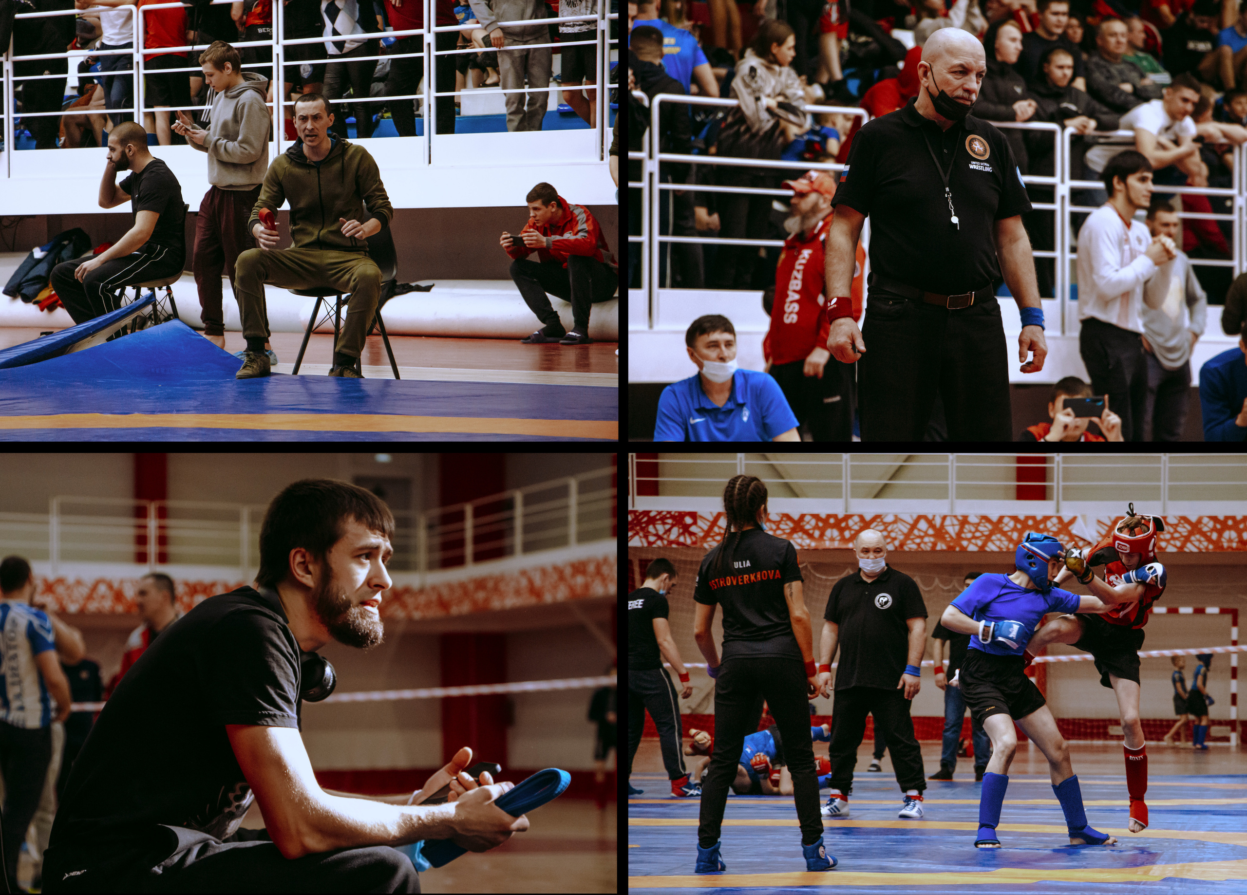 Чемпионат и первенство по панкратиону, фото спортсменов и зрителей во время боя.