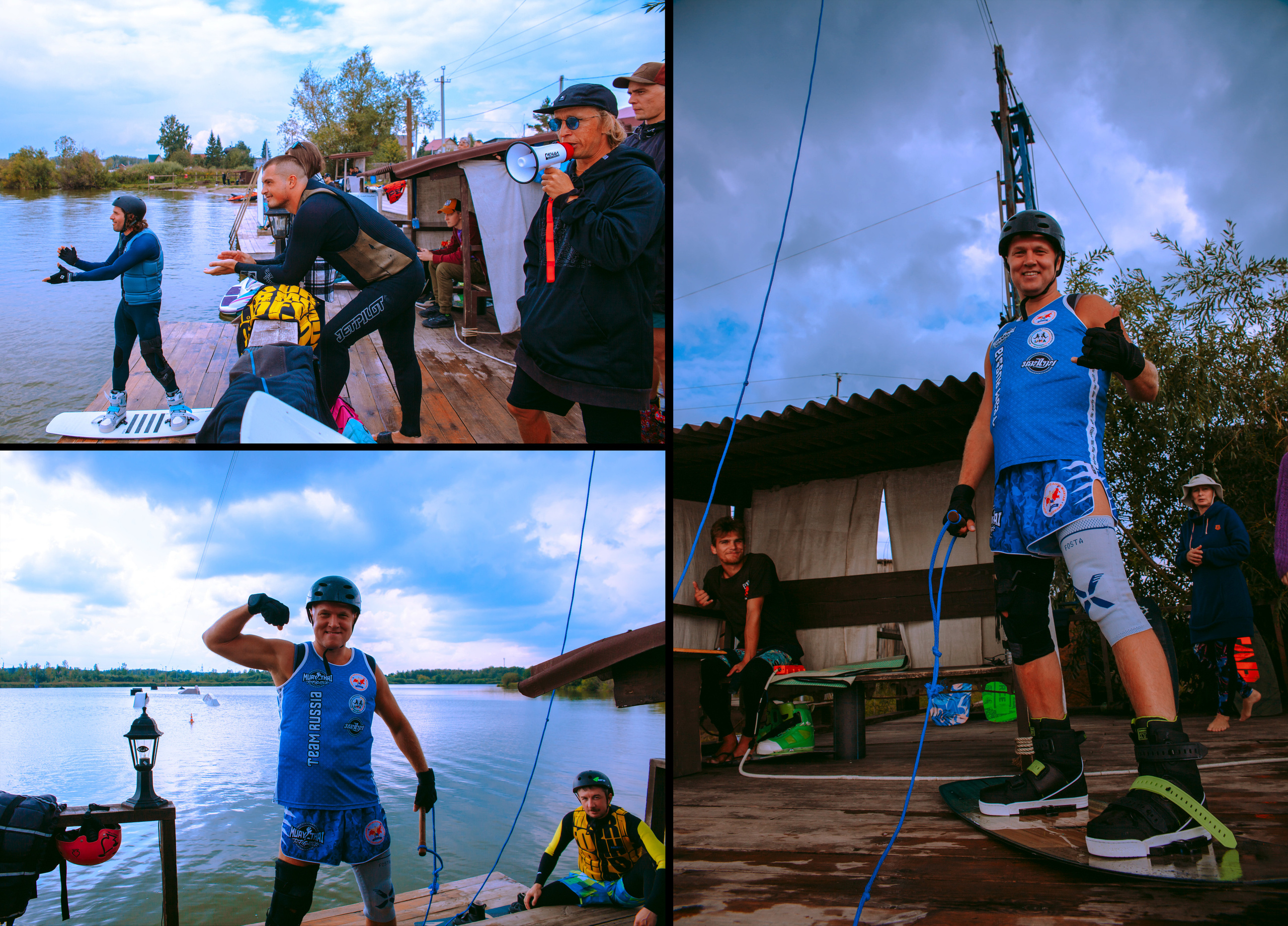 Соревнования по вейк сёрфингу из вейк-парка в Новосибирске.