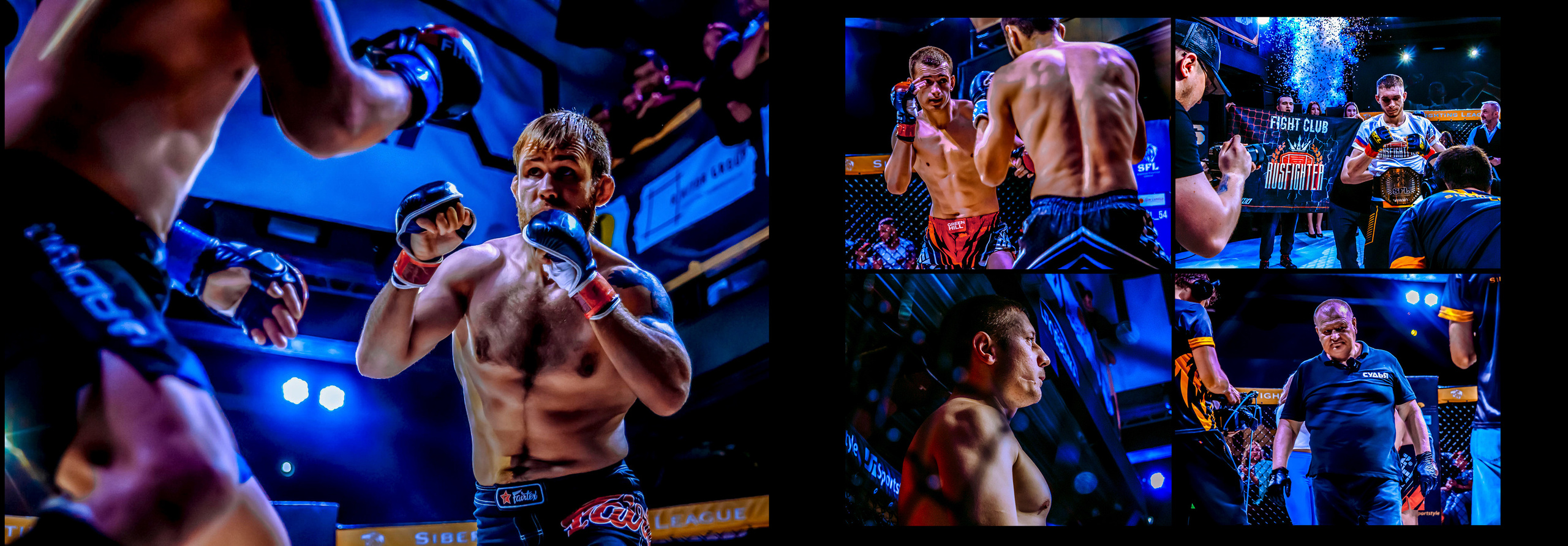 Бойцы сражаются по правилам мма в Новосибирске.