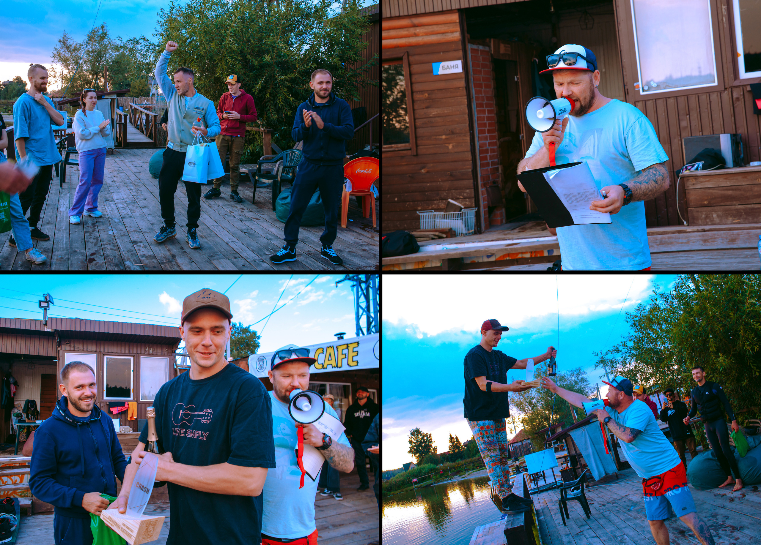 Соревнования по вейк сёрфингу из вейк-парка в Новосибирске.