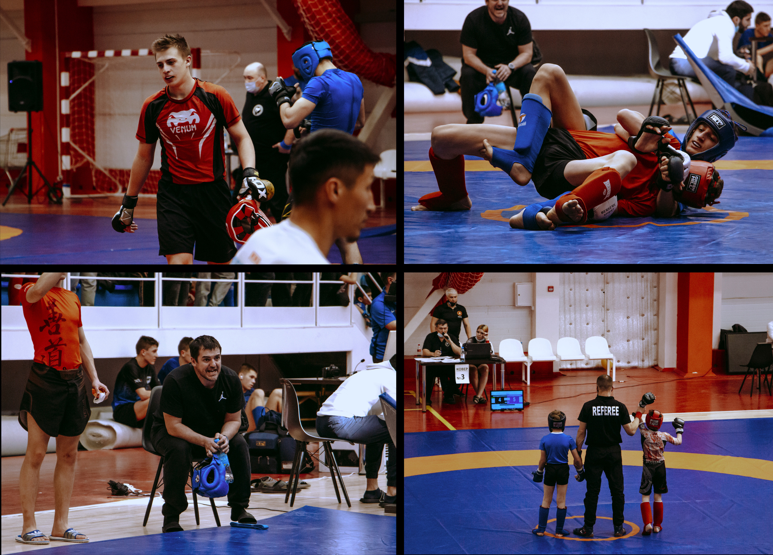 Чемпионат и первенство по панкратиону, фото спортсменов и зрителей во время боя.