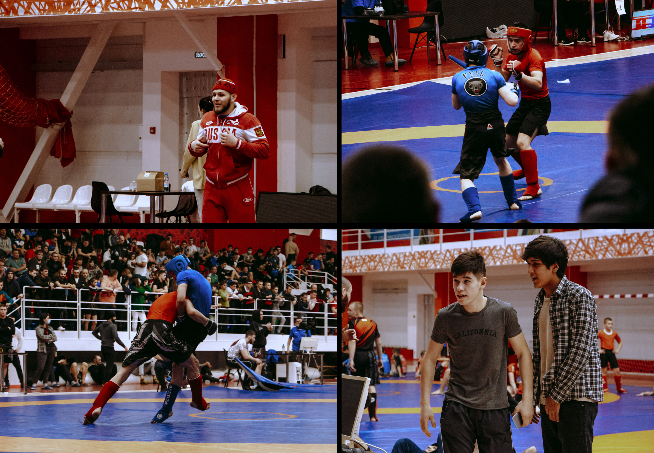 Чемпионат и первенство по панкратиону, фото спортсменов и зрителей во время боя.