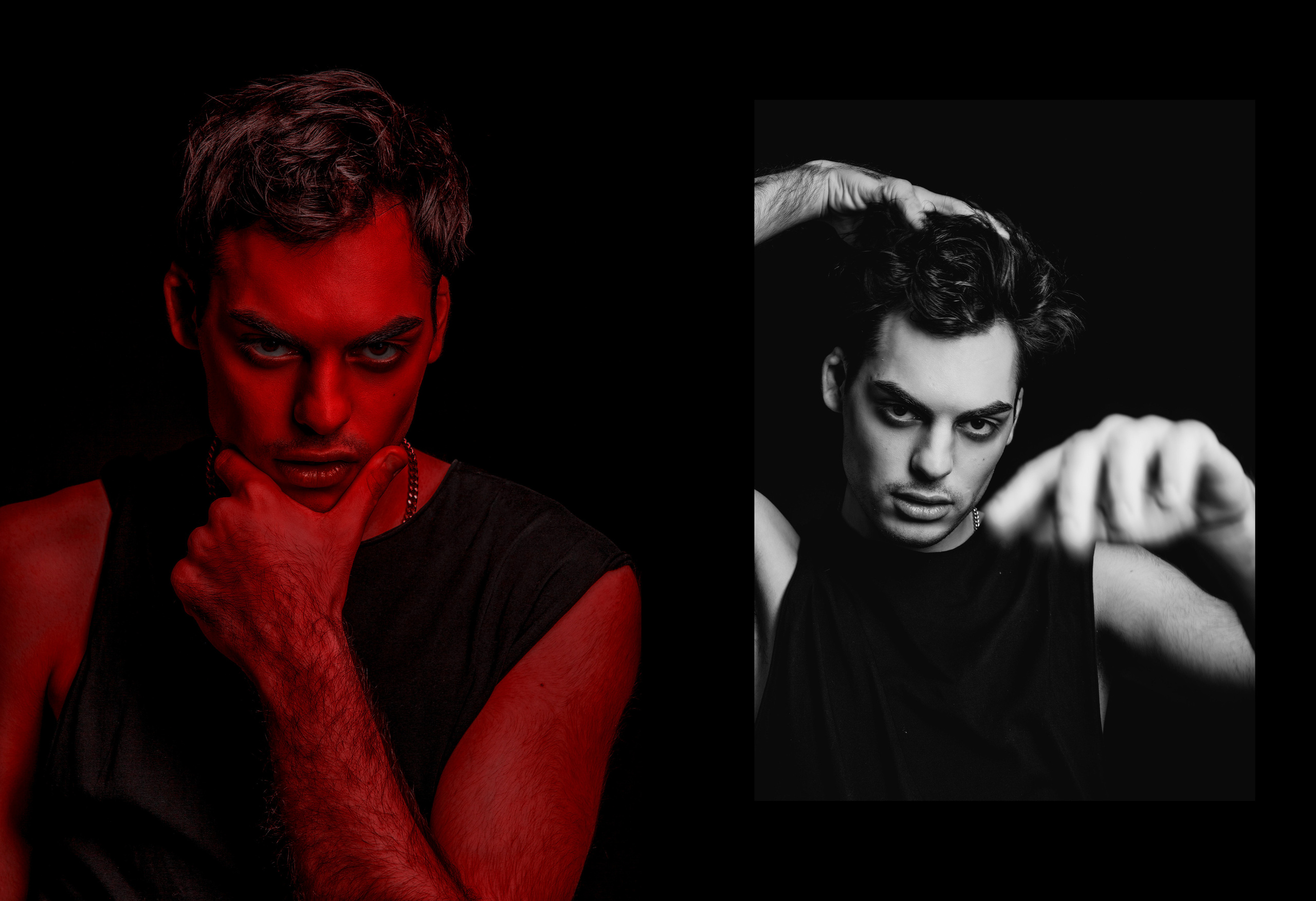 Парень в образе красного демона.