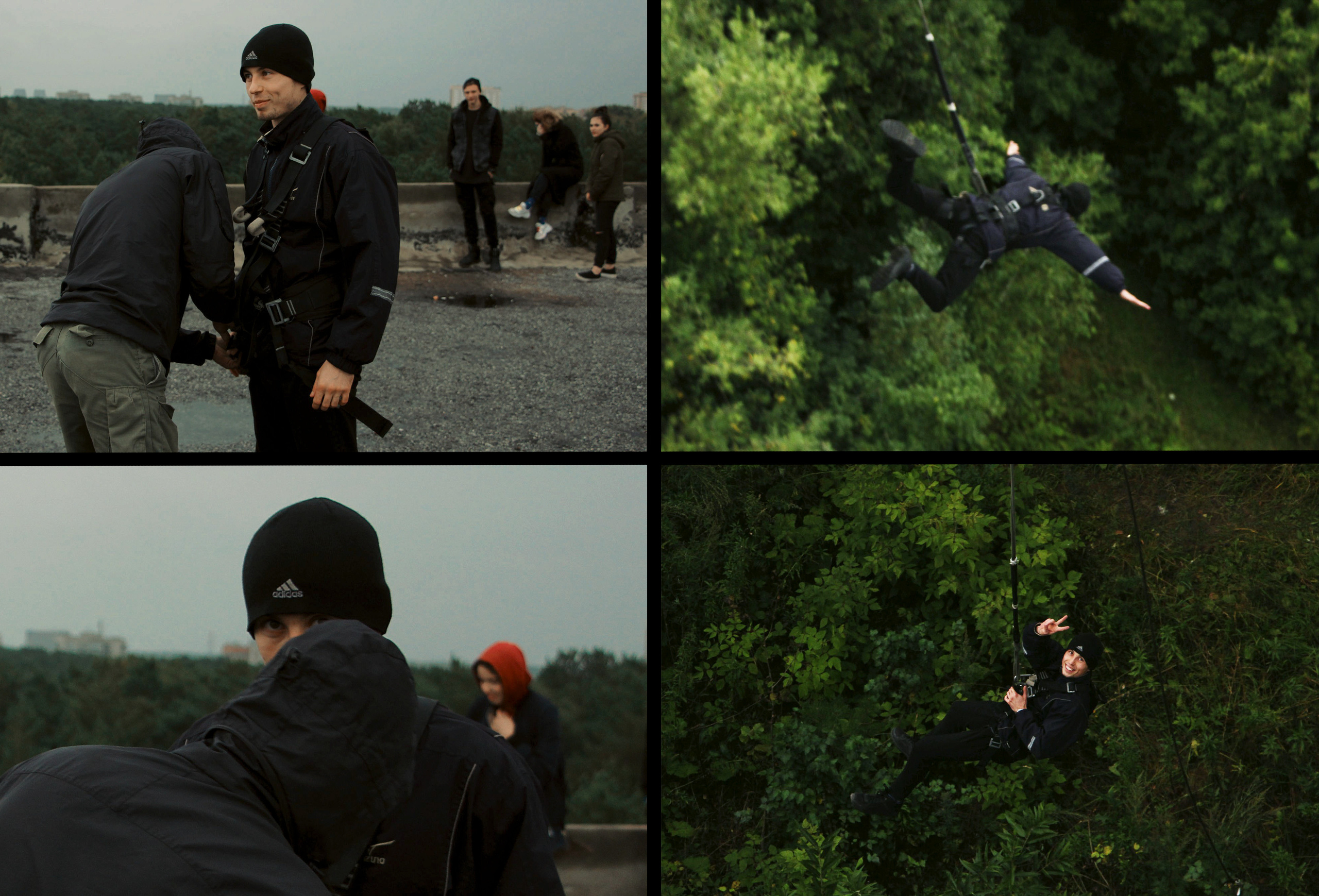 Прыжки с крыши с веревкой в Новосибирске, роуп-джампинг.