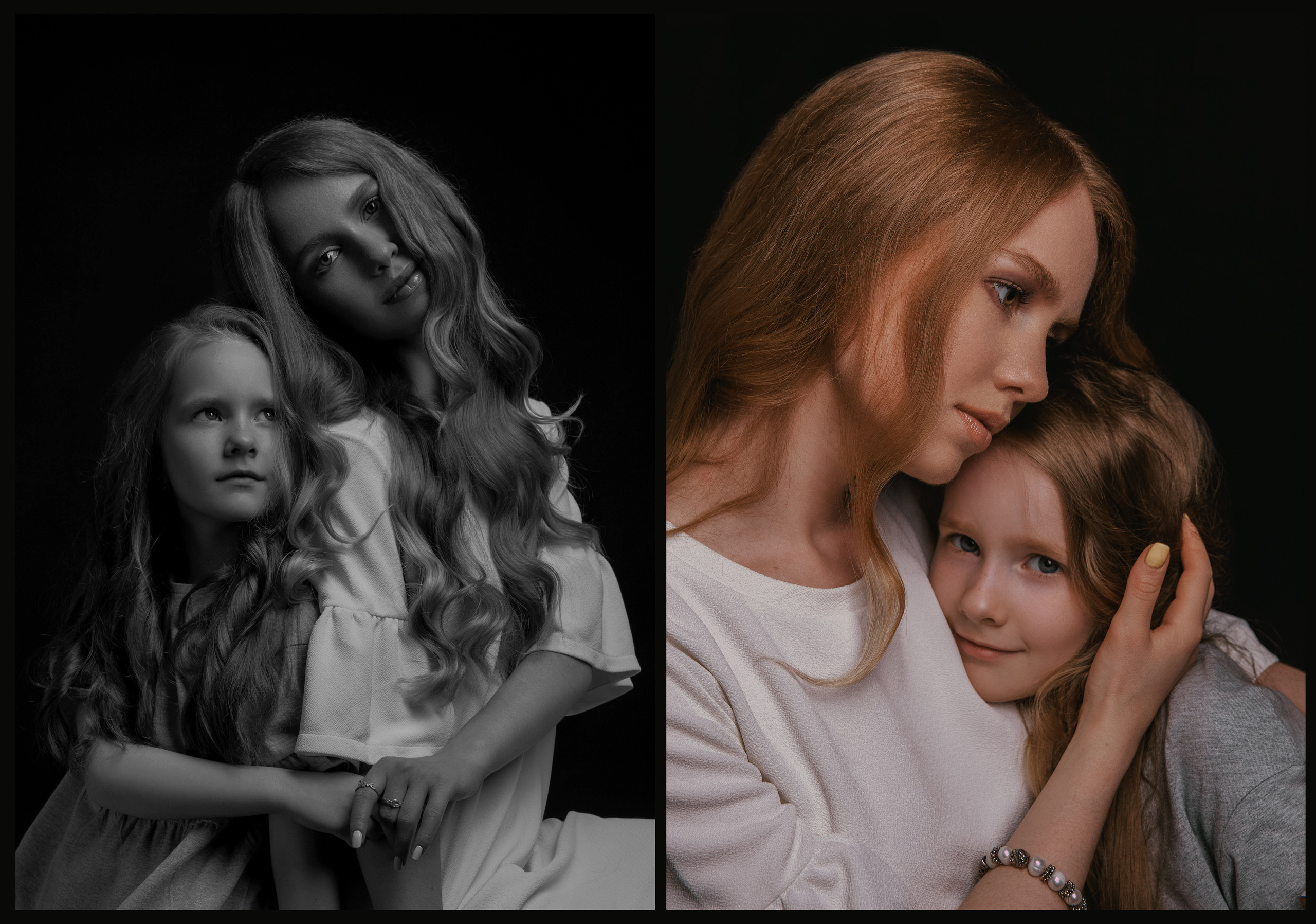 Мама и дочка со светлыми соломенными волосами.