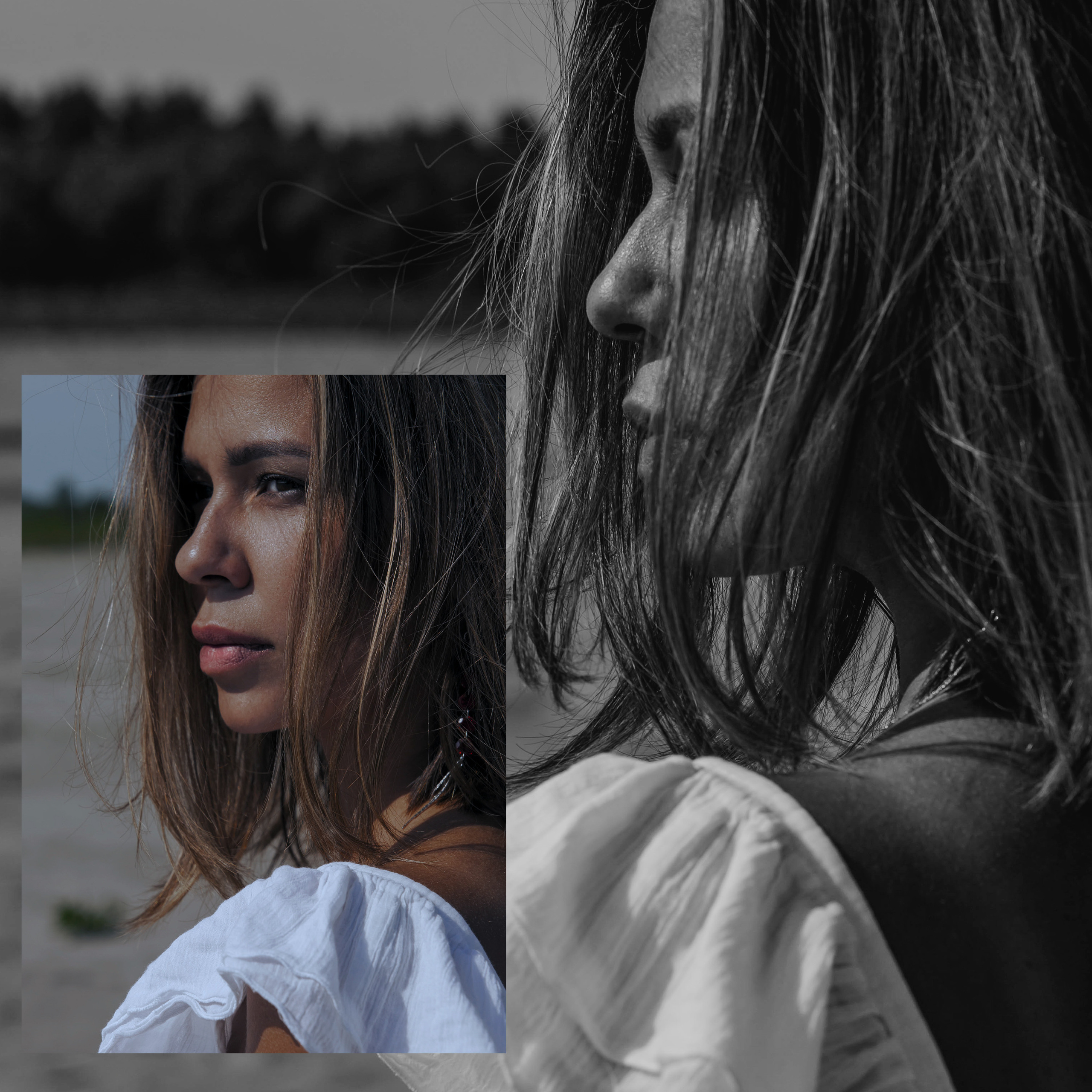 Крупноплановый портрет красивой девушки на природе с естественным светом.