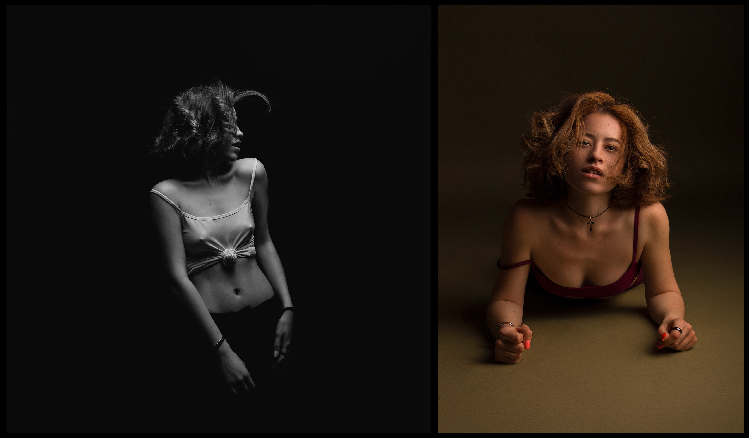 Кудрявая девушка с каре в белой подвязанной под грудью майке танцует.