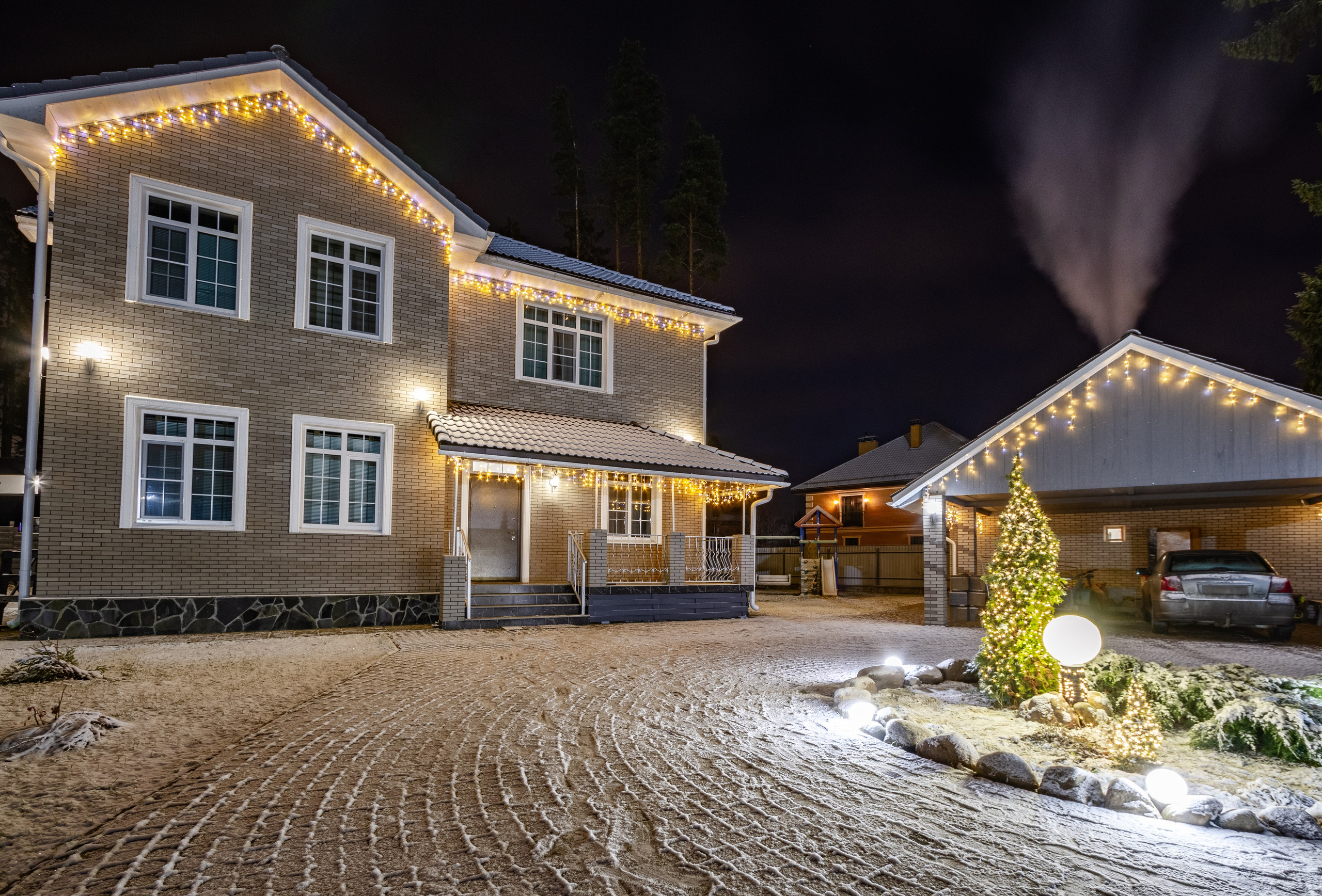 Съемка в вечернее время. Упаковка Недвижимости