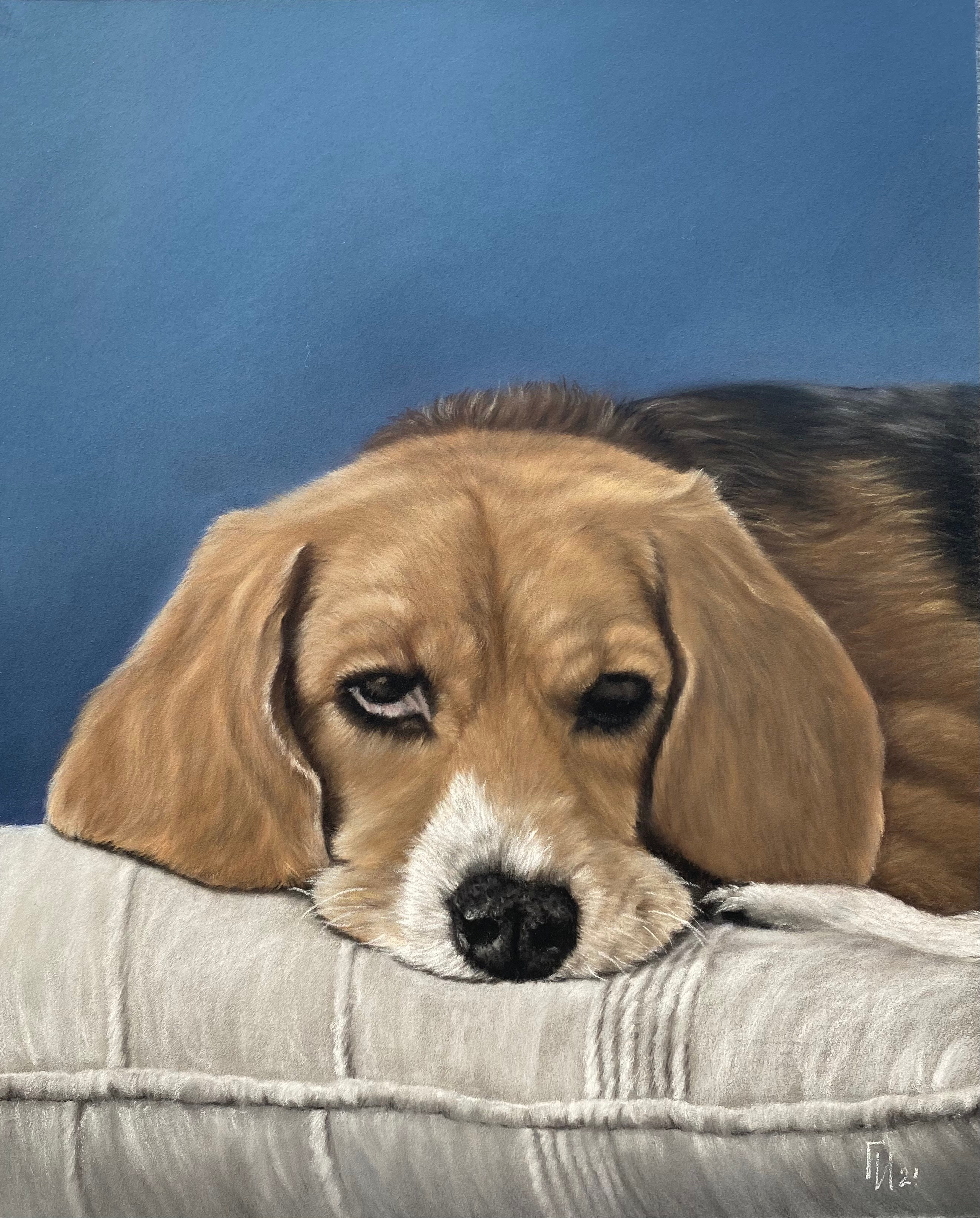 Особенная девочка. Пастель, 20х25 см. Картина на заказ.