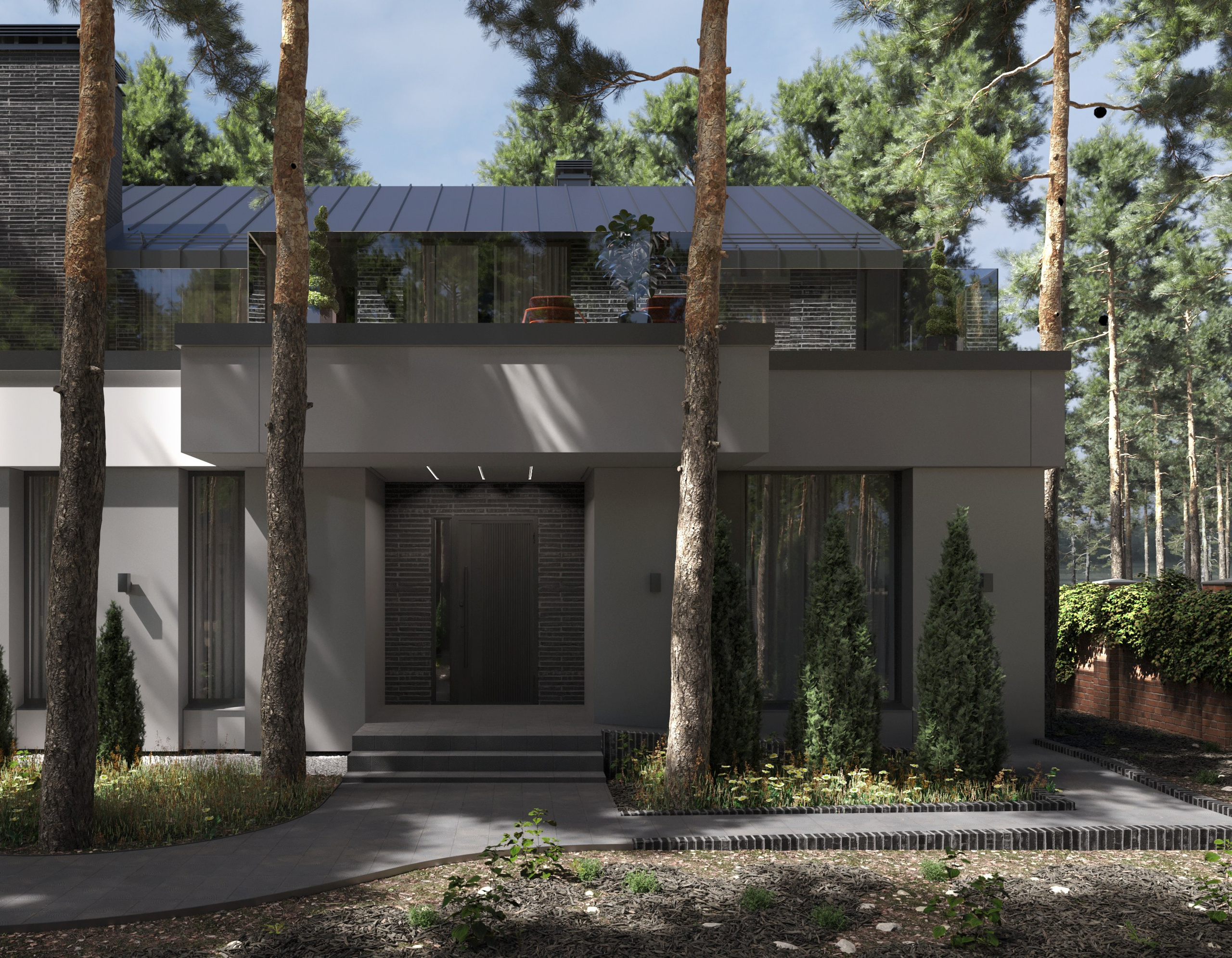 Визуализация дома в сосновом бору КП Орел. Архитектор-дизайнер в Казани