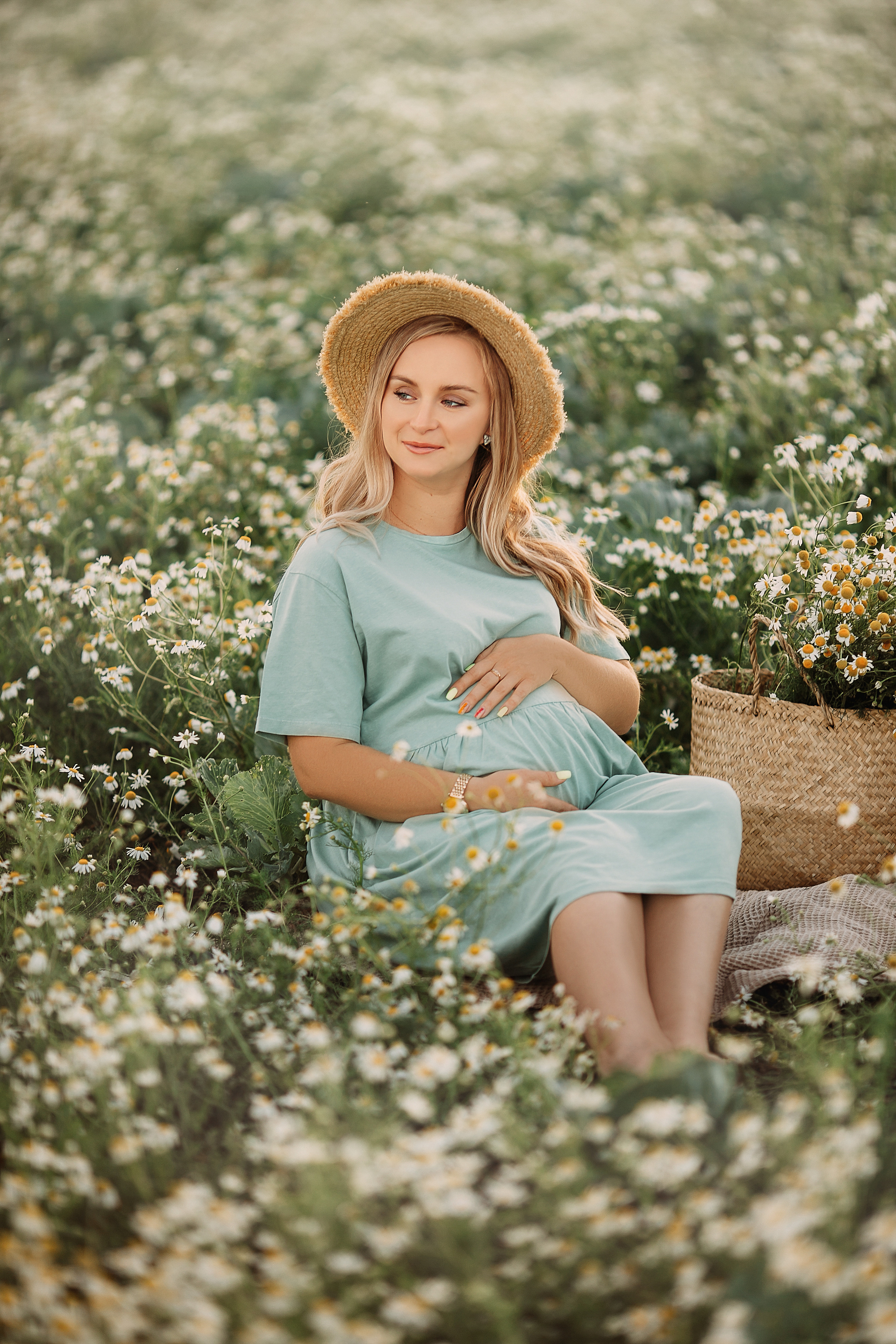Ксюша «в ожидании», ромашки, капуста…. Семейный и детский фотограф в Пскове и Санкт-Петербурге Яна Калинина
