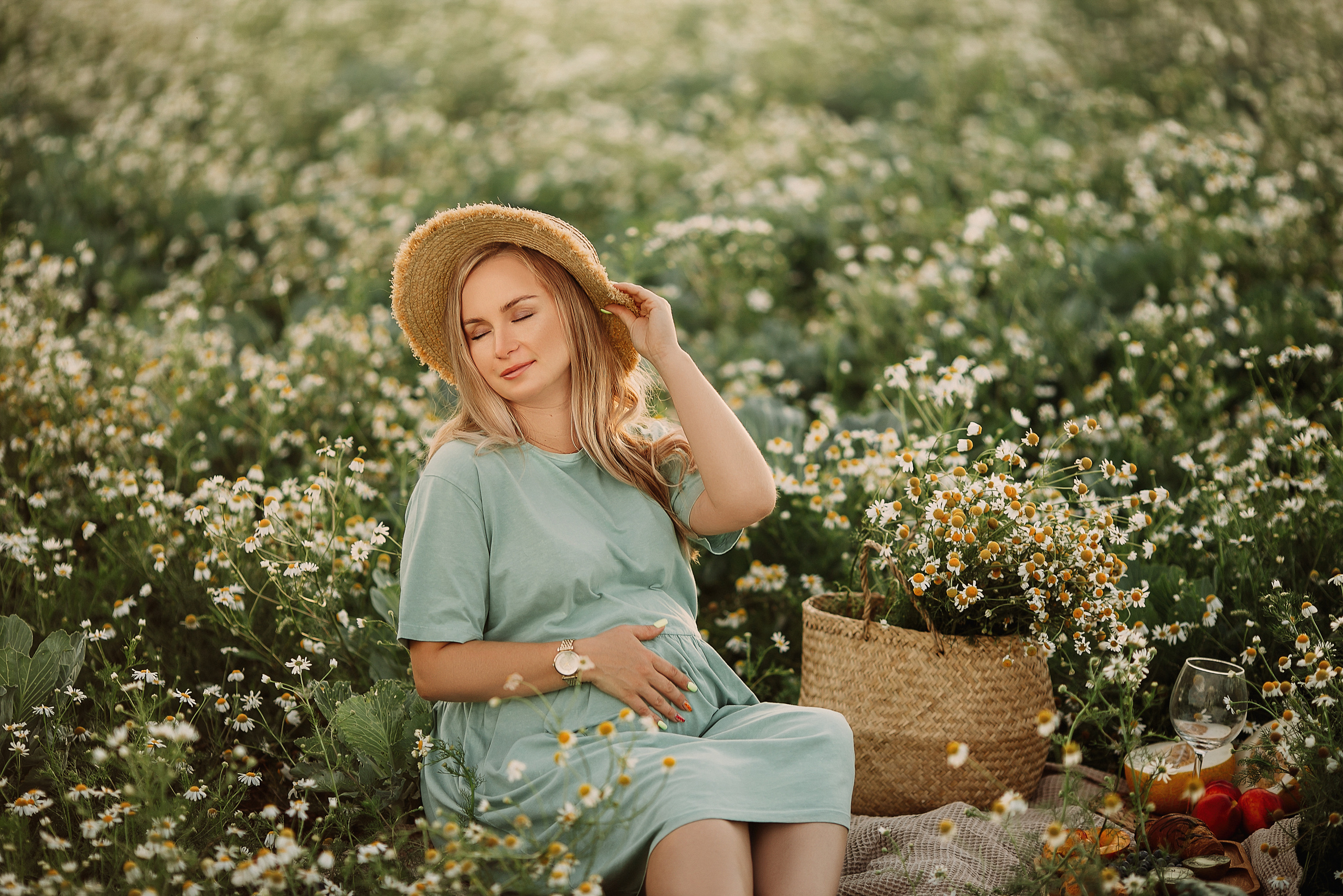 Ксюша «в ожидании», ромашки, капуста…. Семейный и детский фотограф в Пскове и Санкт-Петербурге Яна Калинина