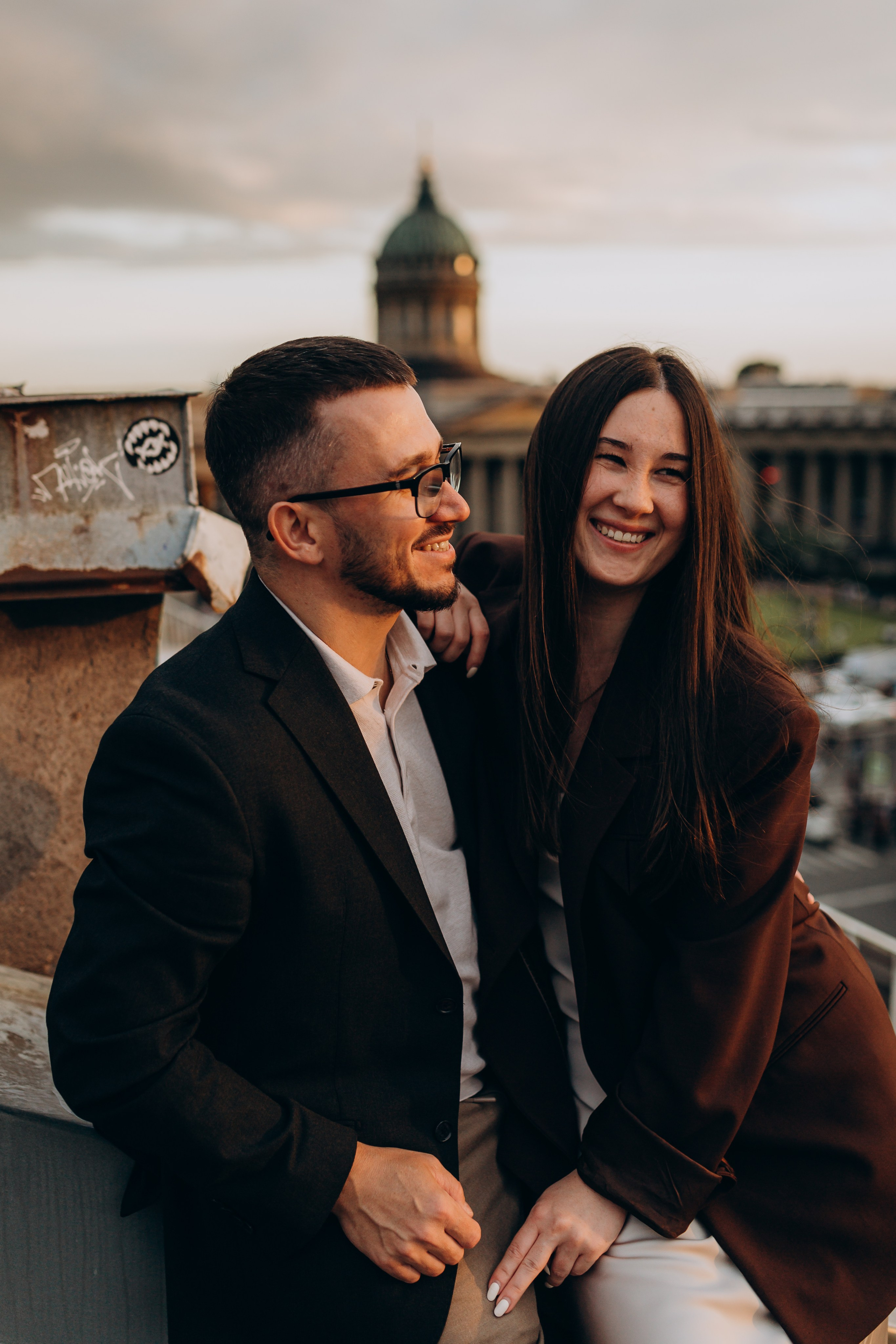 LoveStory на крышах Питера. Фотограф Санкт-Петербург Князева Елизавета