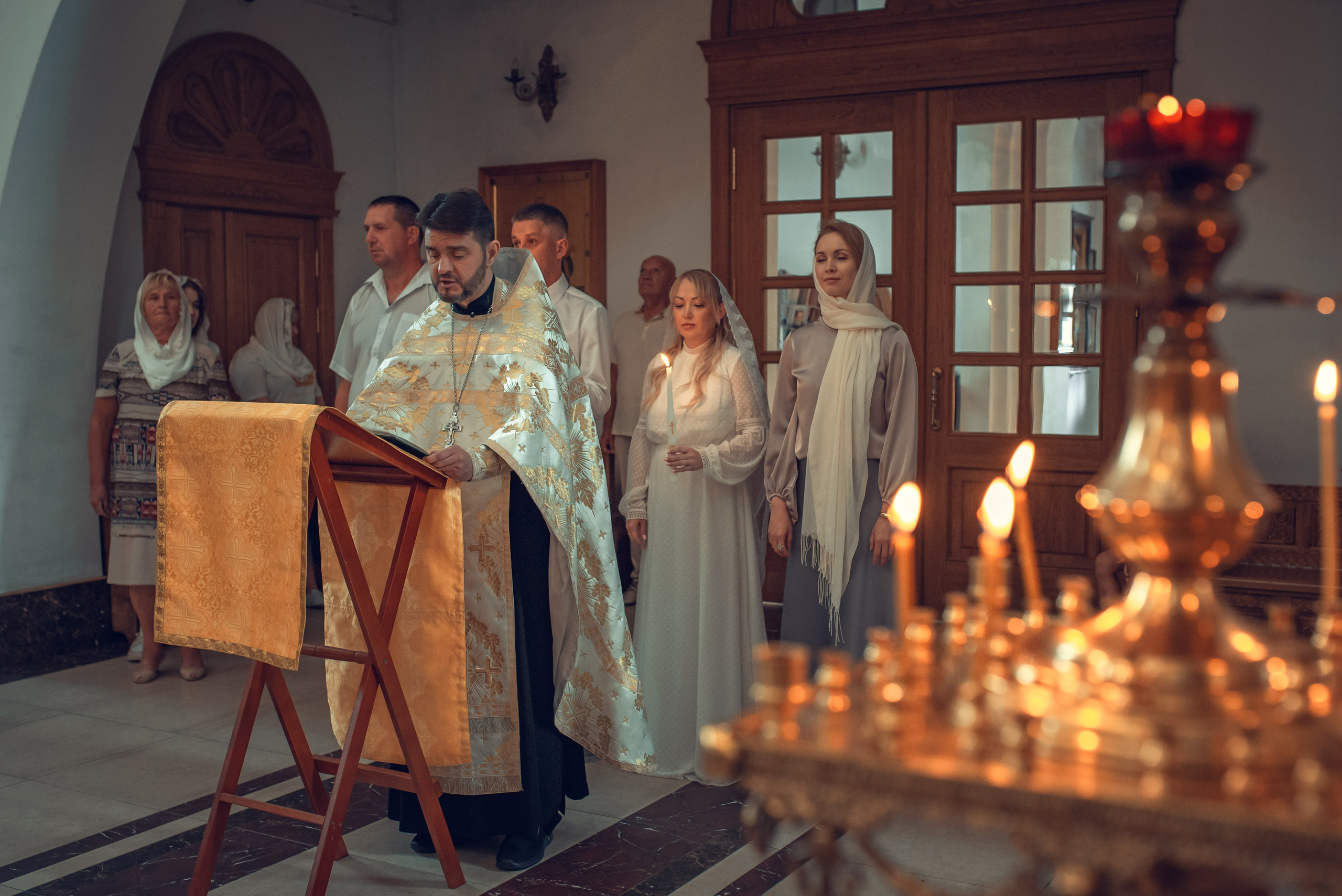 Лесной Городок. Храм Рождества Иоанна Предтечи. Венчание Алексея и Инны. Фотограф Стеценко Наталия. Одинцово, Москва, Московская область