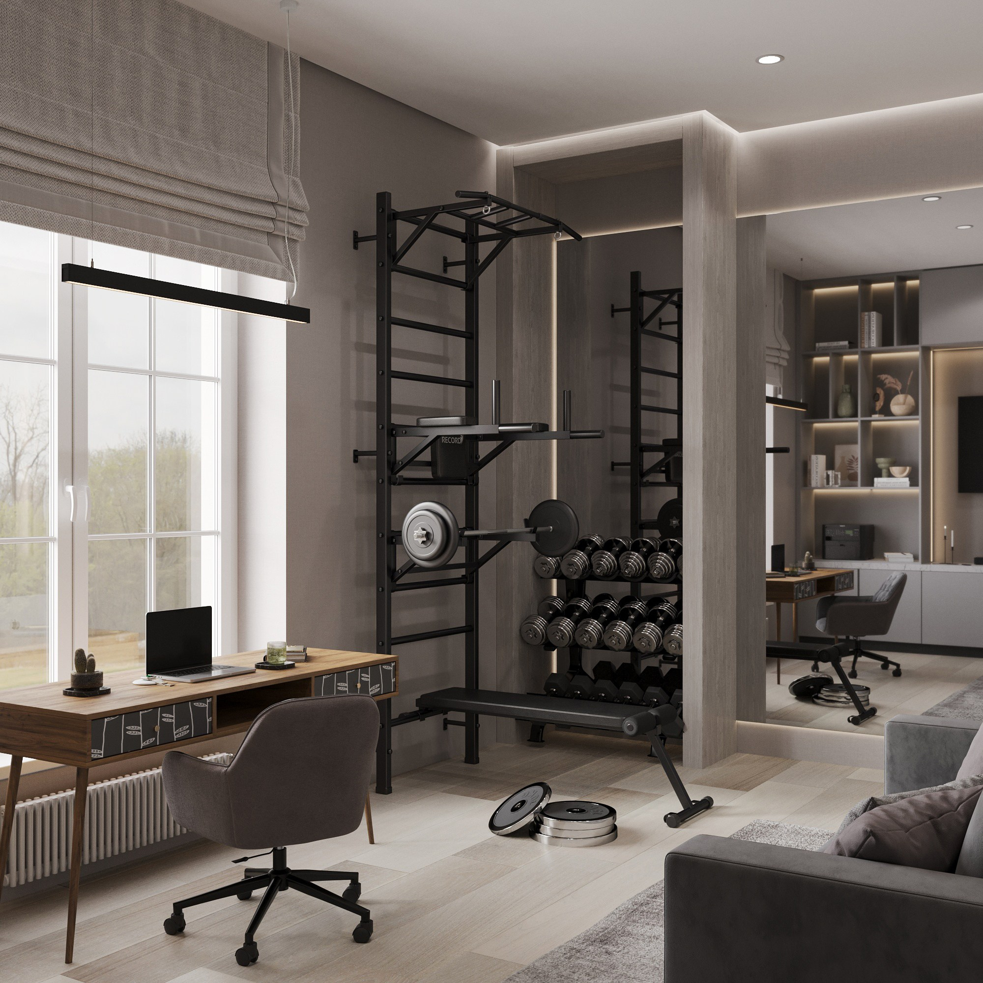 Второй этаж 2-х этажного дома. Интерьерный 3Д Визуализатор Маргарита Оберемко