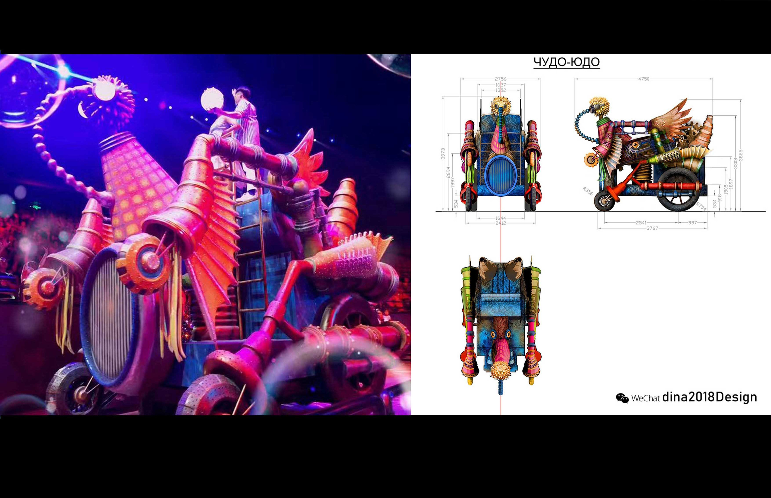 THEME PARK FLOATS. Munina Dina. Set design portfolio