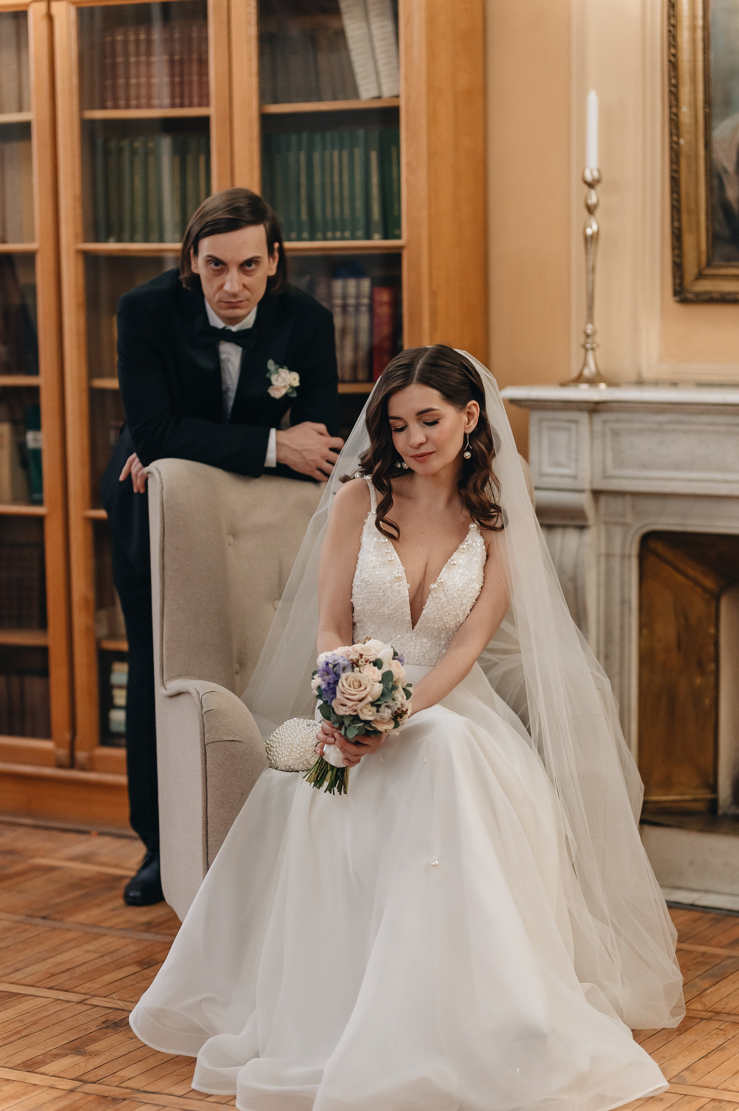 Свадебная фотосессия в библиотеке им. Пушкина. Портретный фотограф Москва Светлана Кашура