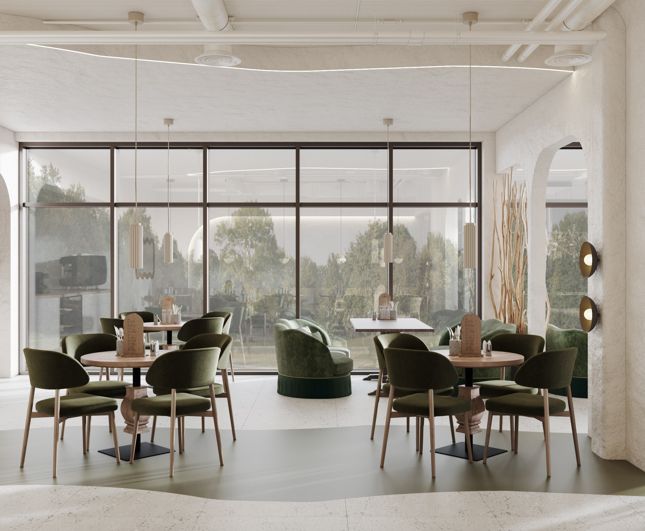 Проект Кафе #1. Интерьерная 3D Визуализация