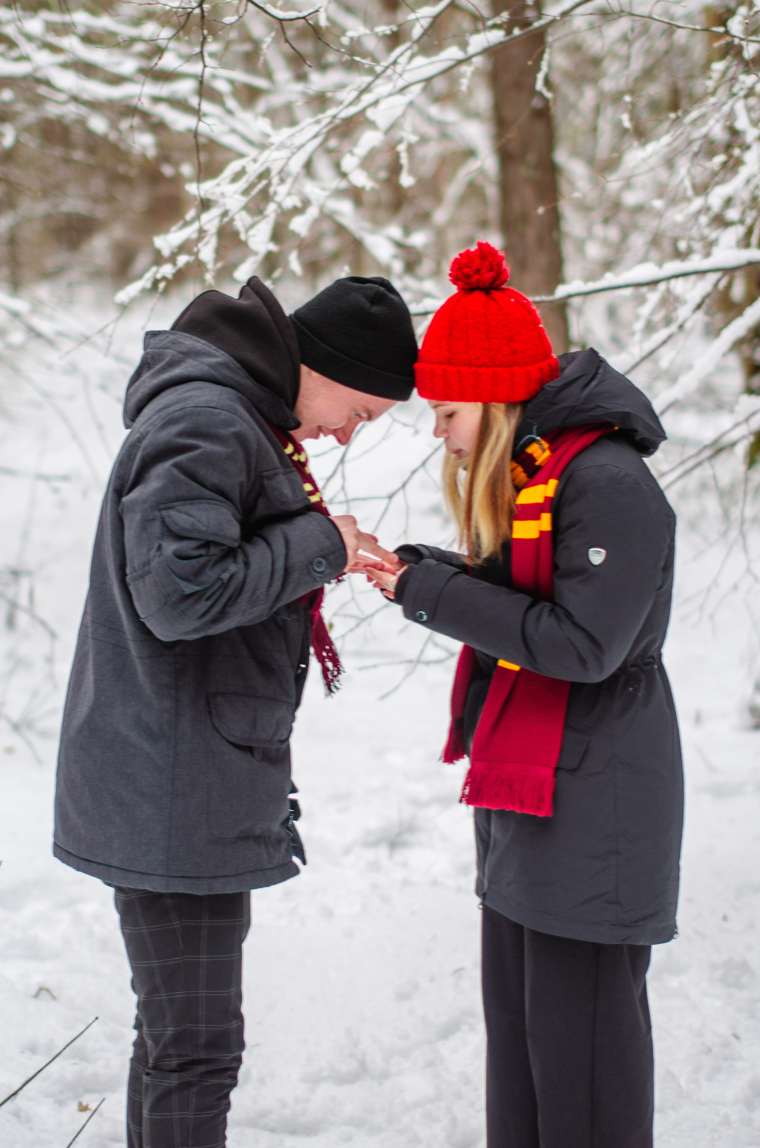 Зимняя история любви в стиле фильма «Гарри Поттер». Денисова Аля — фотограф для парных съемок и индивидуальных историй в Барнауле