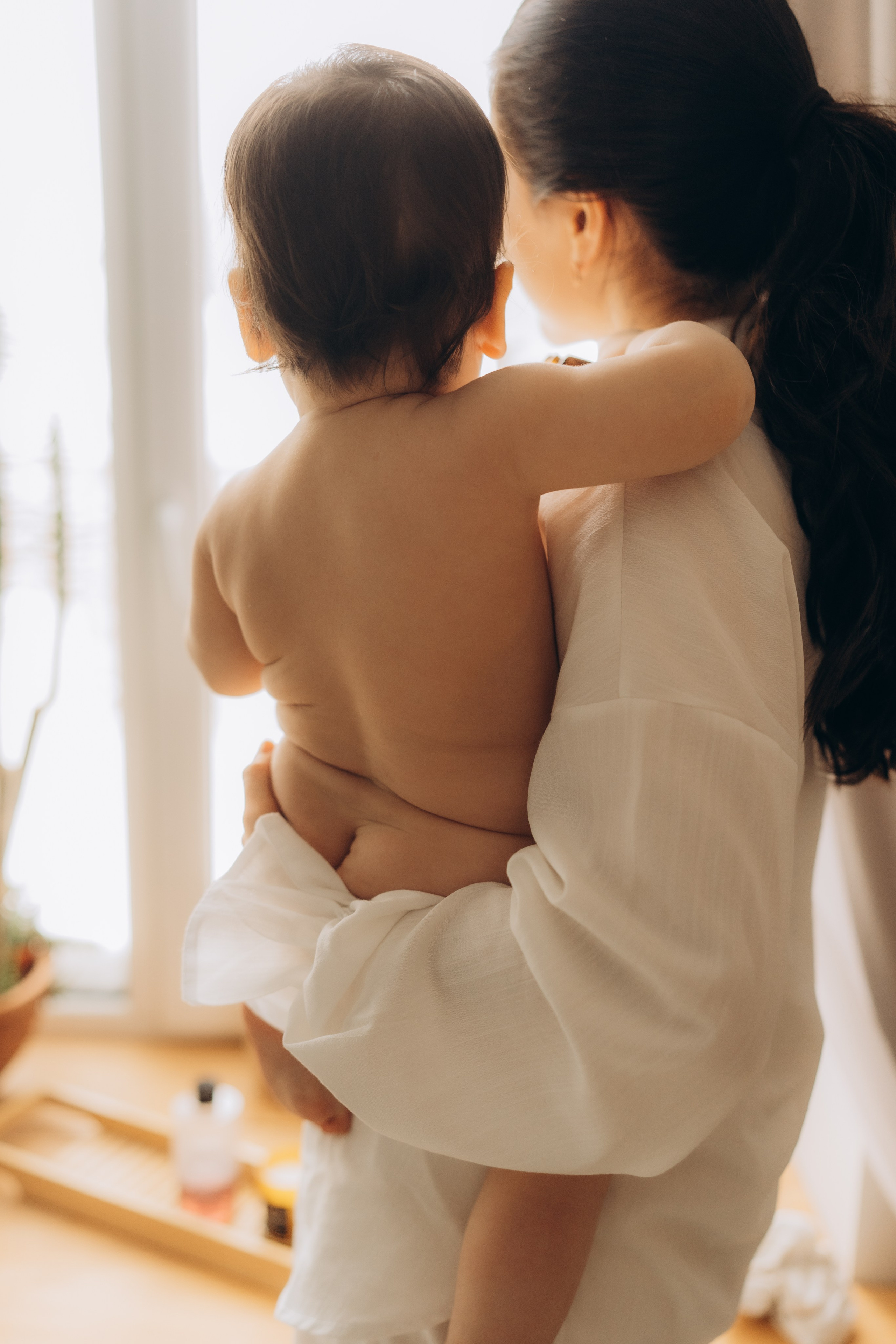 Мама с дочкой, банные процедуры. Семейный фотограф в Казани