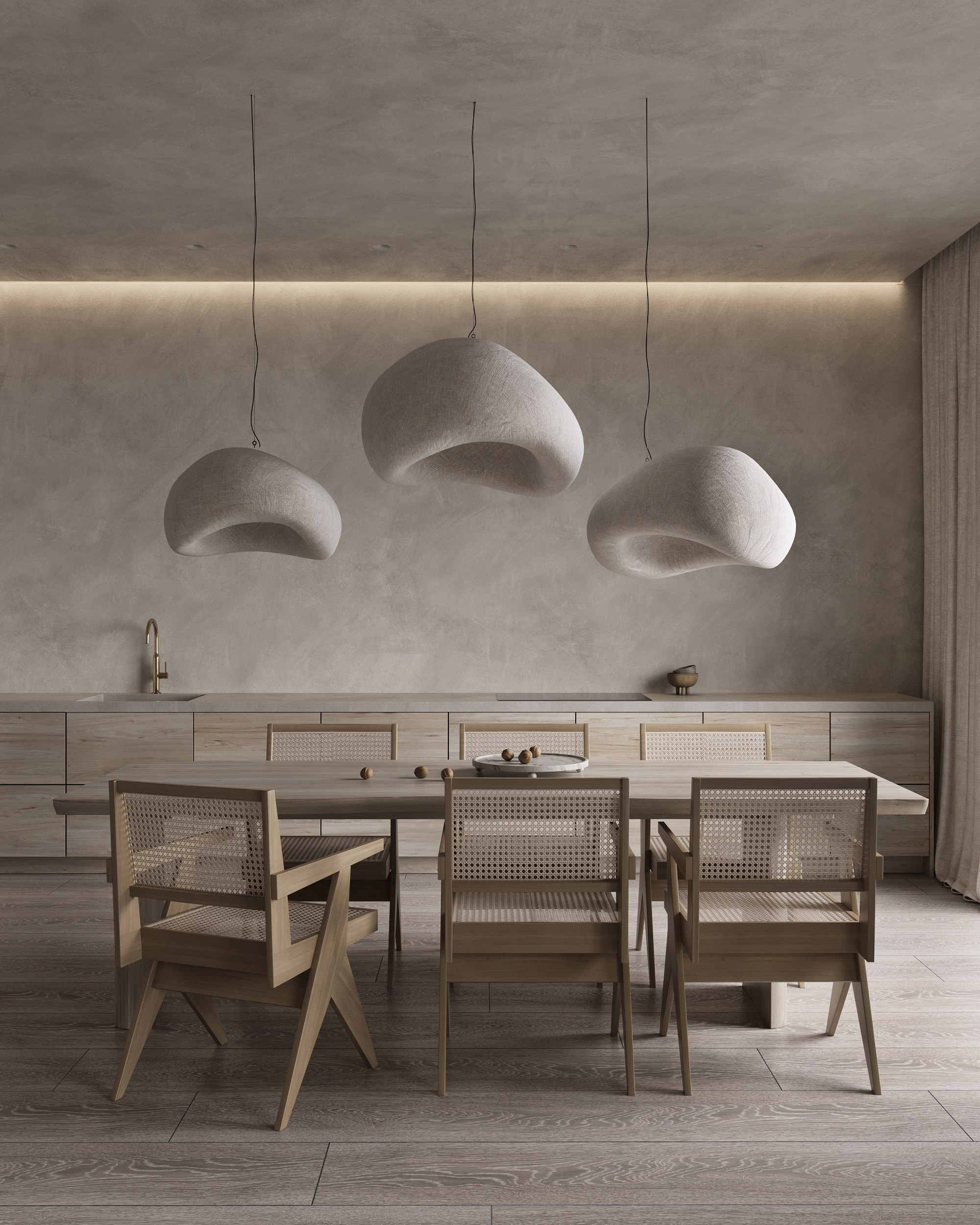 House on the coast. Interior visualization