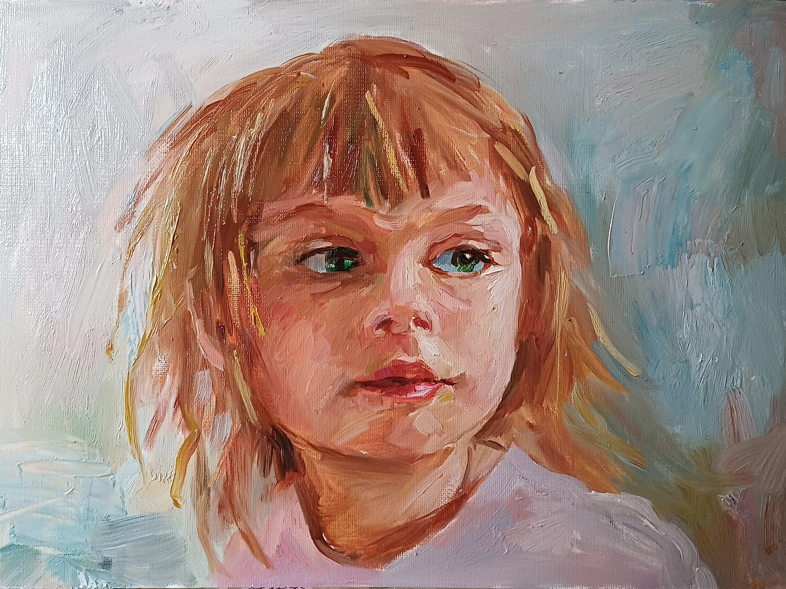 Детский портрет. Заказать портрет маслом на холсте по фото в яркой живописной манере