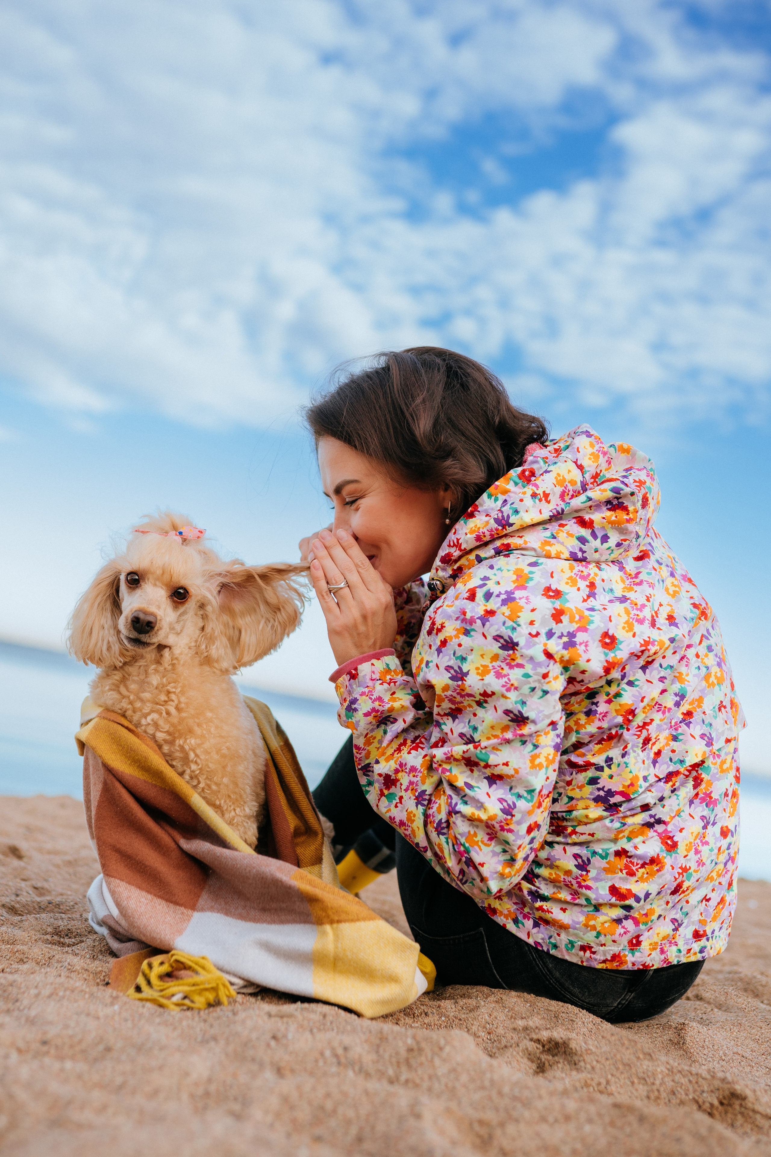 Фотосессия с собакой на пляже. Фотограф анималист в Спб недорого Олеся Майорова