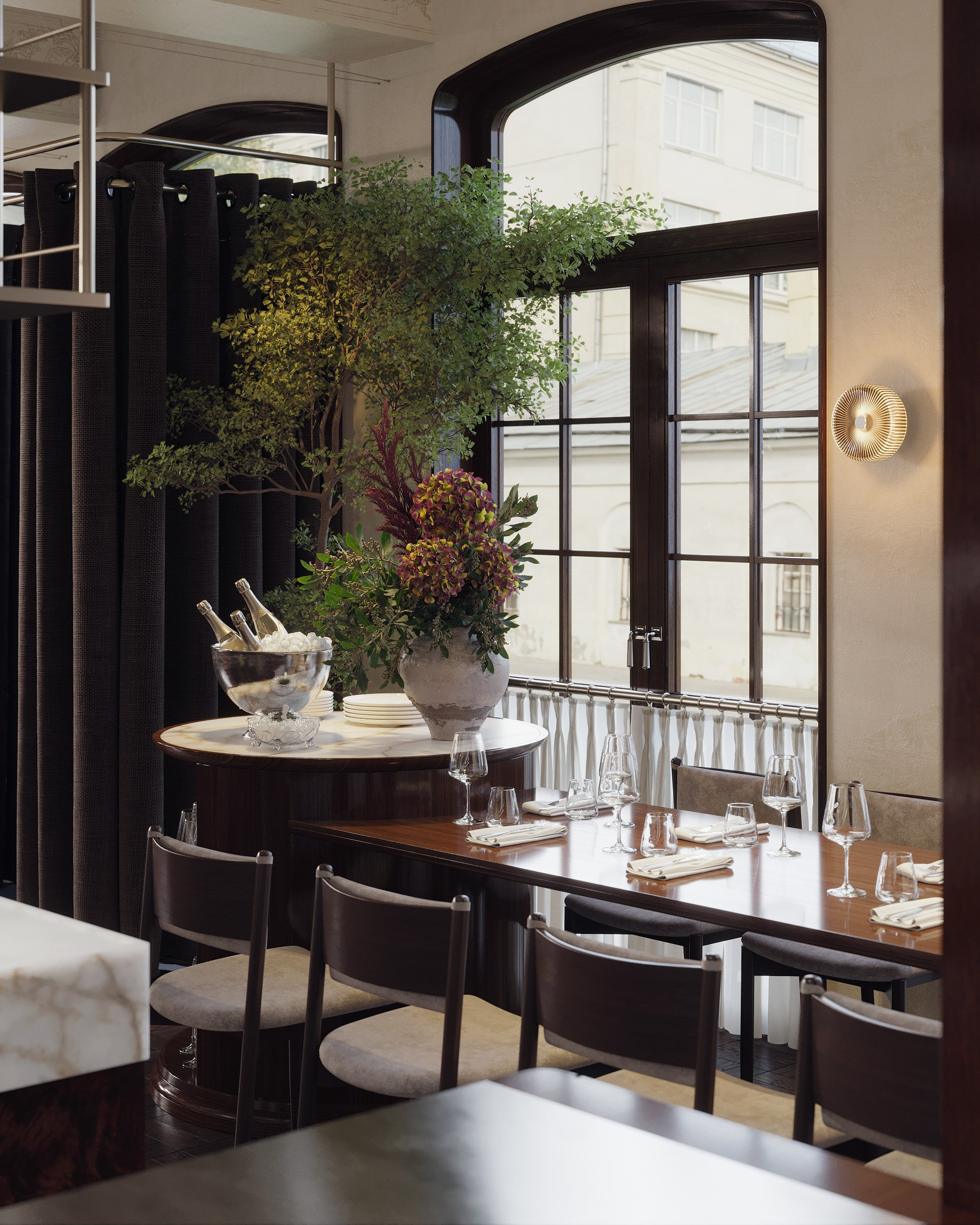 Restaurant in Moscow. Renders by TATYANA SHEVCHENKO