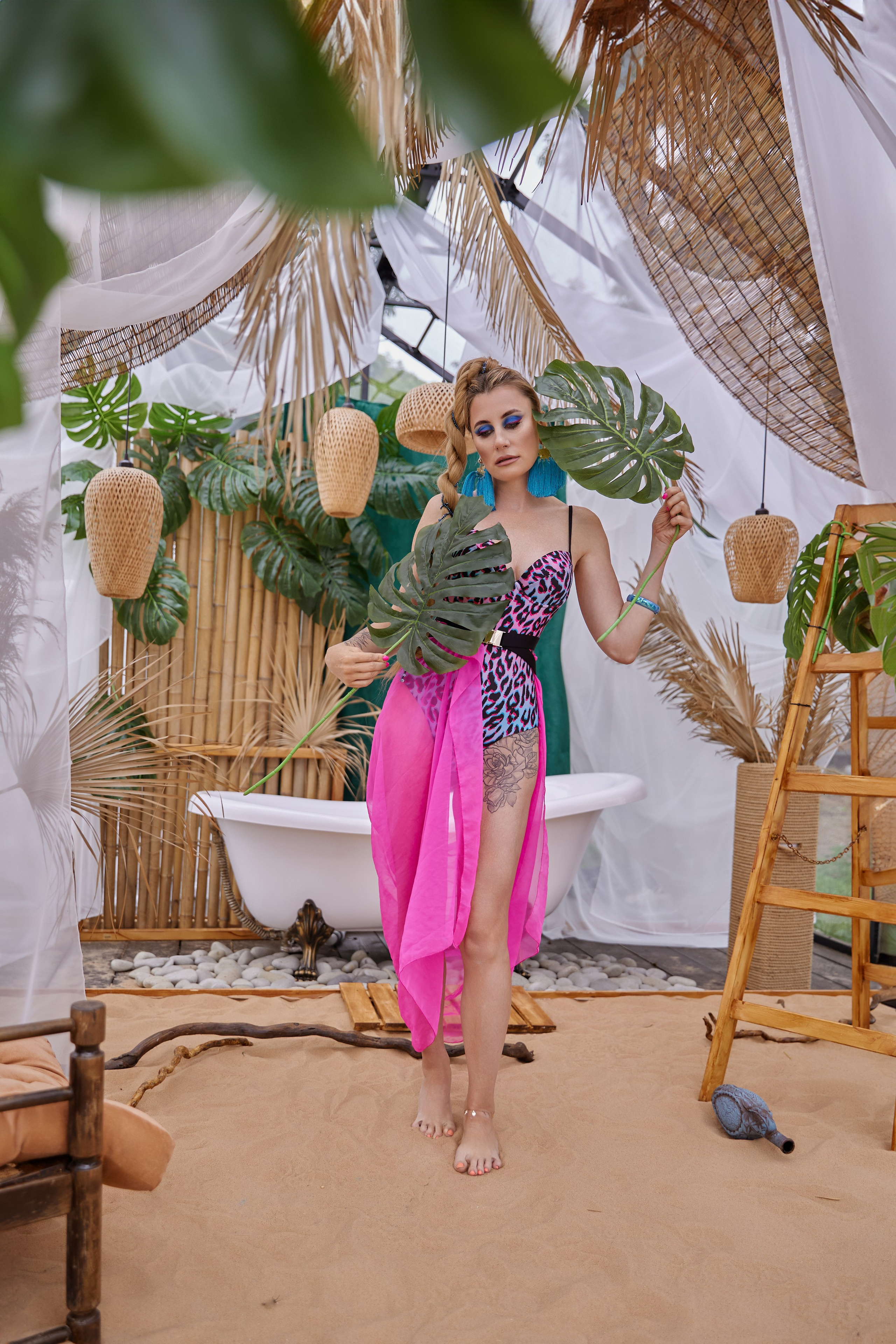 Марина с попугаями. Фотограф женского портрета, беременности и материнства Харькова Елена