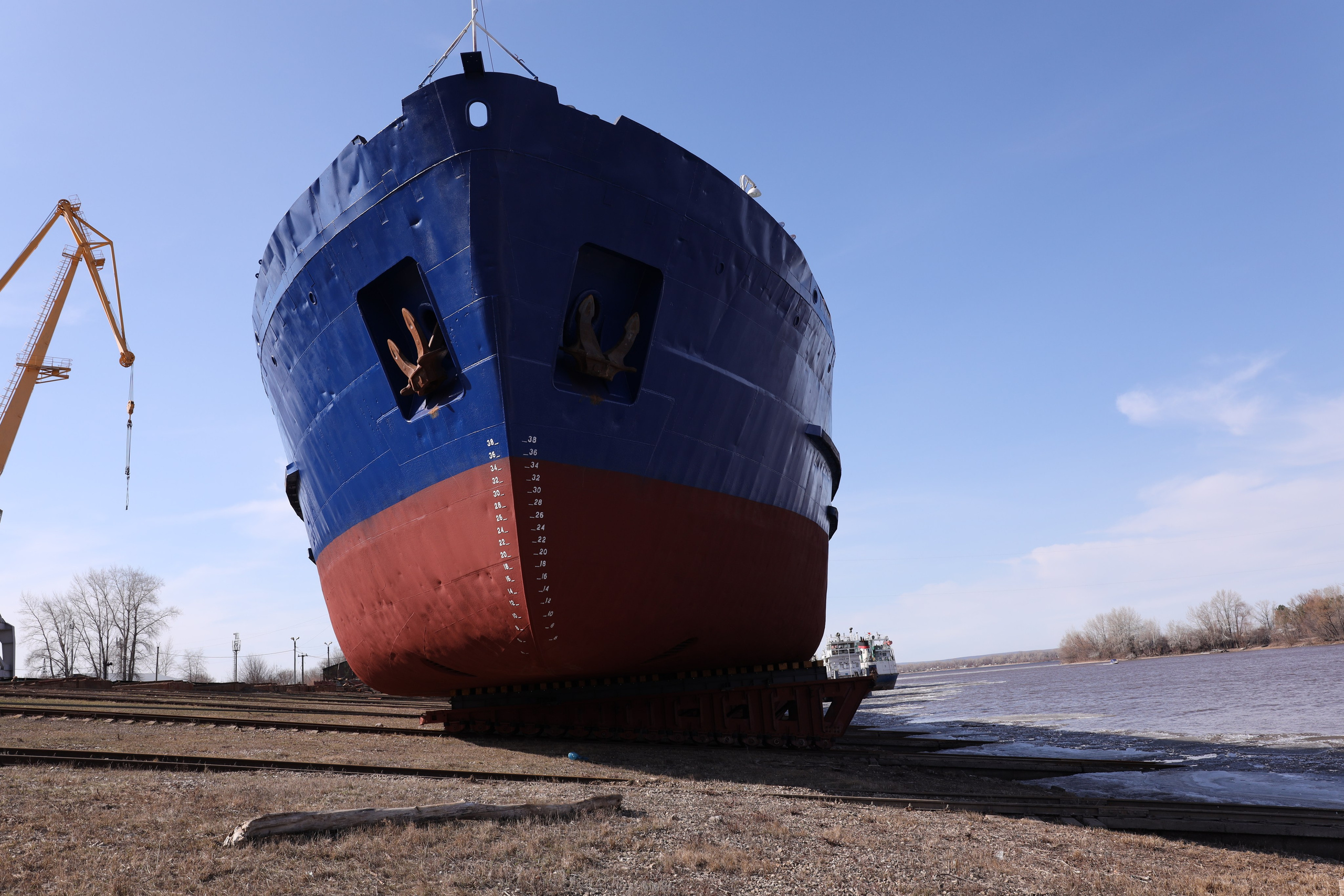 ЗАО нефтефлот Зимние фото + закаладка киля Судна. Фотограф в Самаре Максим Тырин