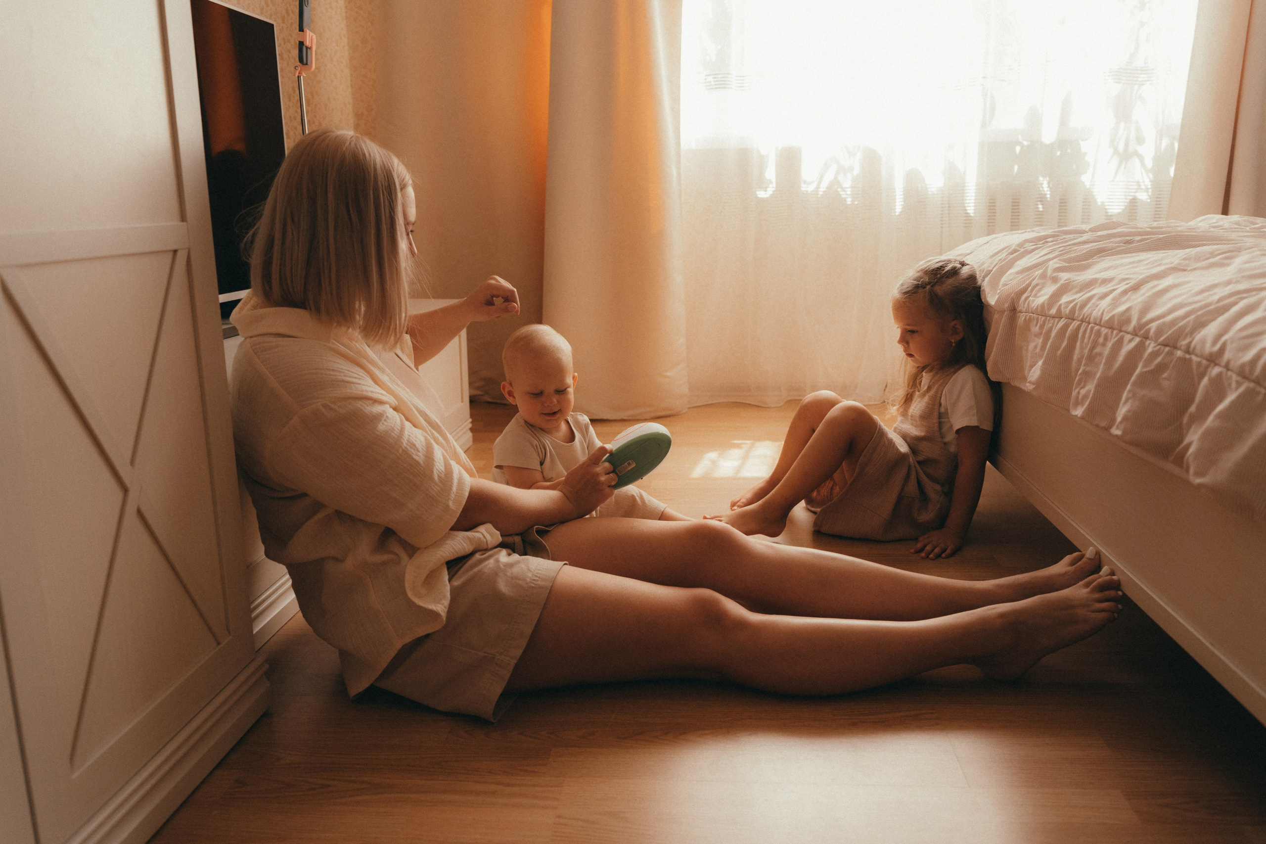 Настя, Саша и Гриша. Семейный фотограф • Домашние съемки в Нижнем Новгороде