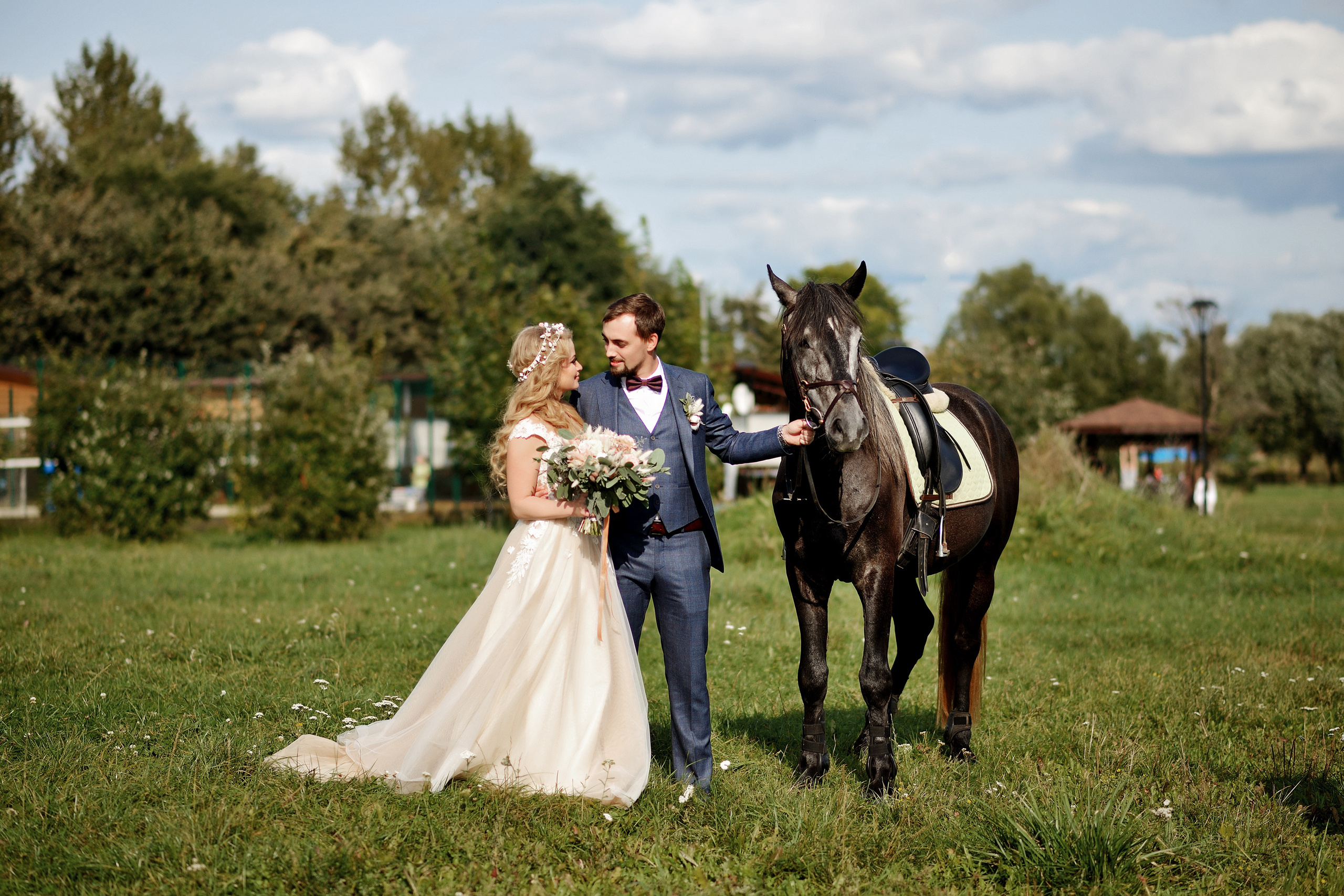 свадебная фотосессия серебряный бор, выездная фотосессия, серебряный бор, съемка с животными, съемка с лошадьми