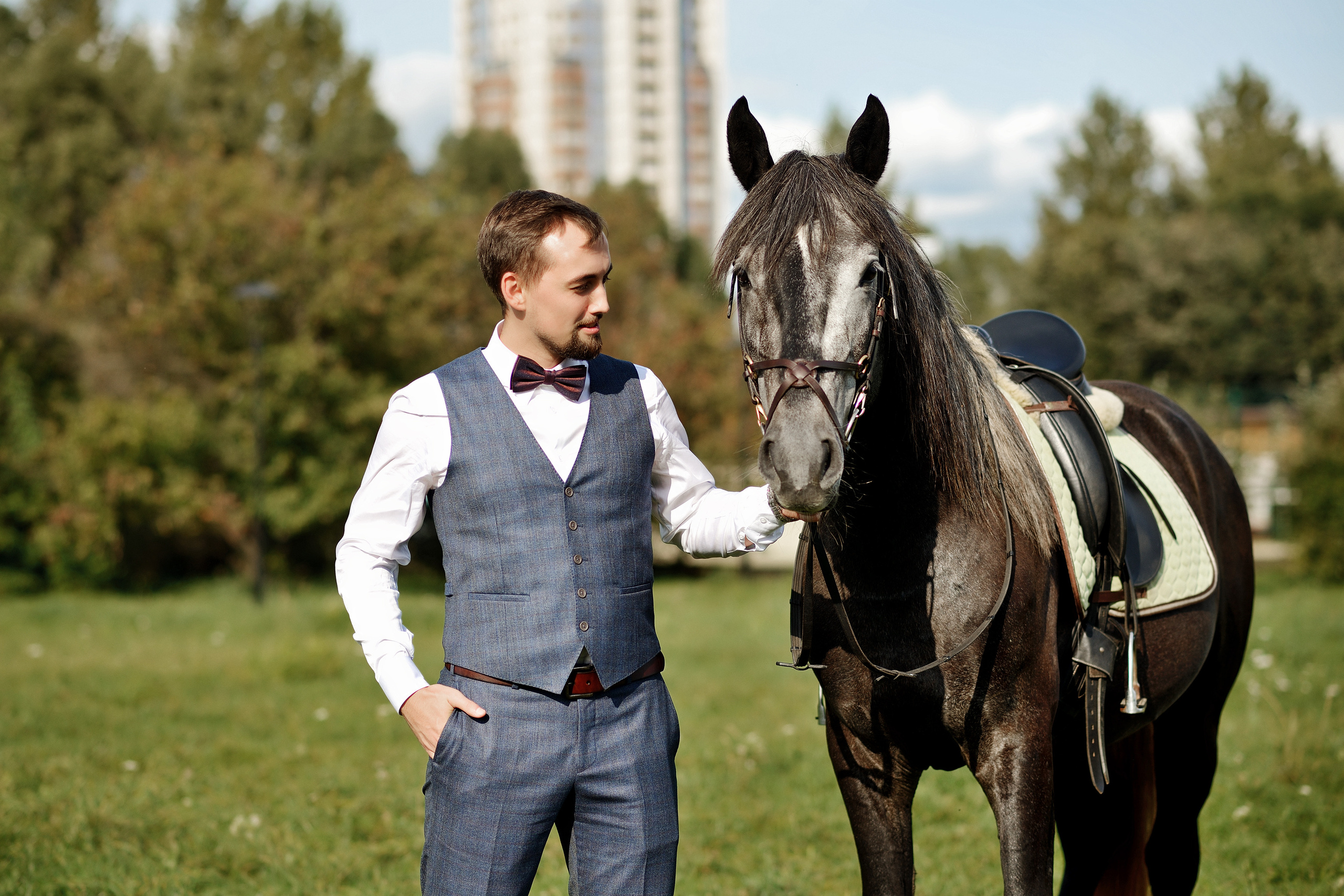 свадебная фотосессия серебряный бор, выездная фотосессия, серебряный бор, съемка с животными, съемка с лошадьми