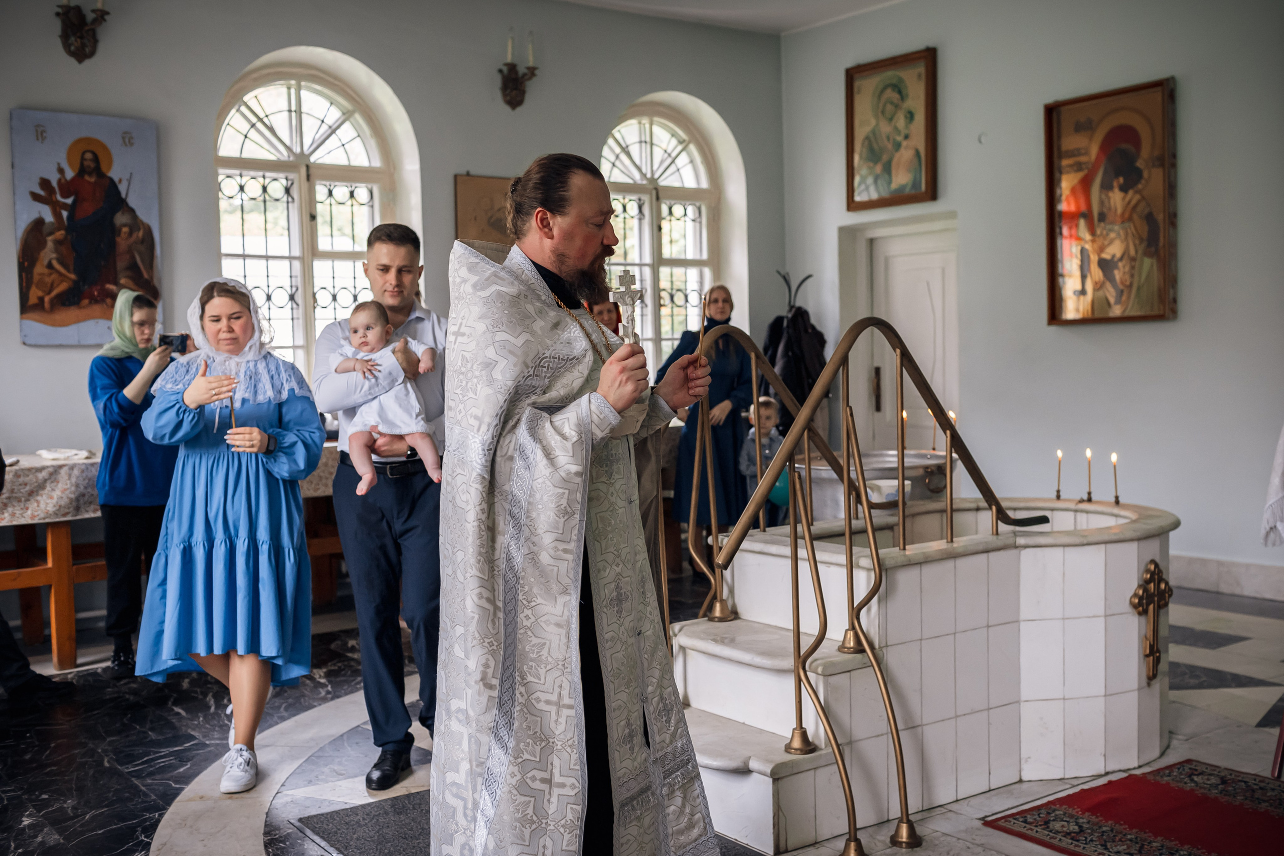 Крещение в Храме Влахернской иконы Божией Матери в Кузьминках. Профессиональный фотограф в Москве и Мо Мария Шантарёва