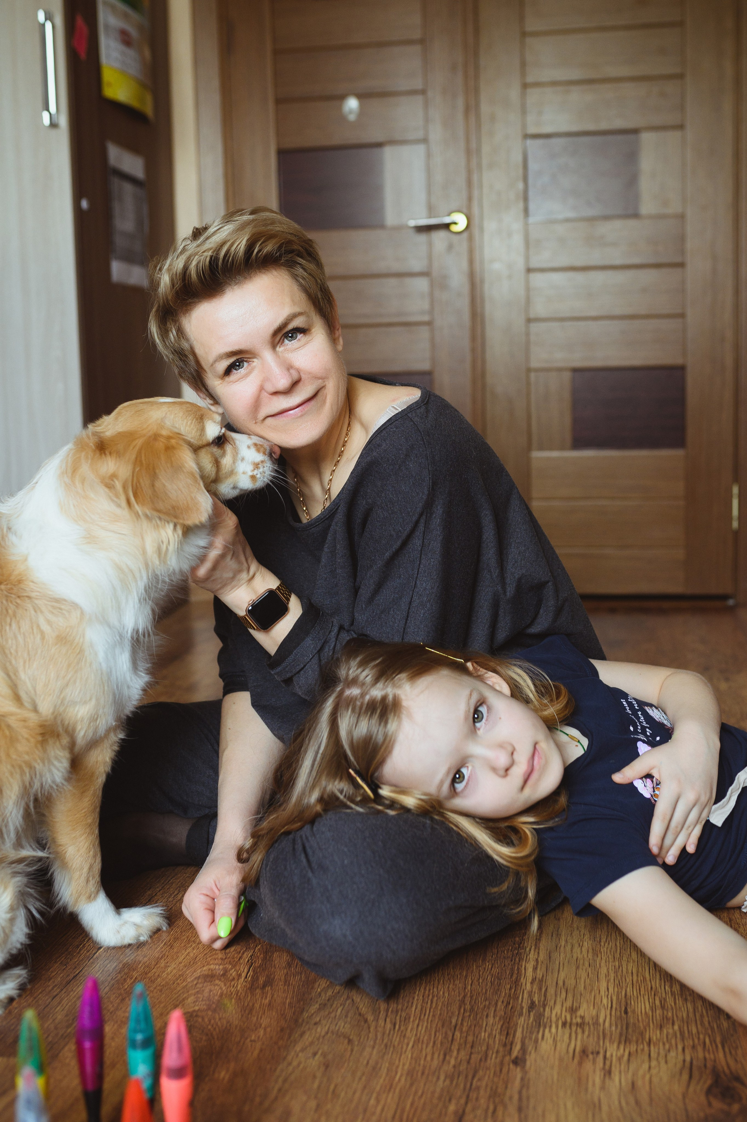 Семейная съемка с собакой. Семейный фотограф в Москве Ольга Барсукова