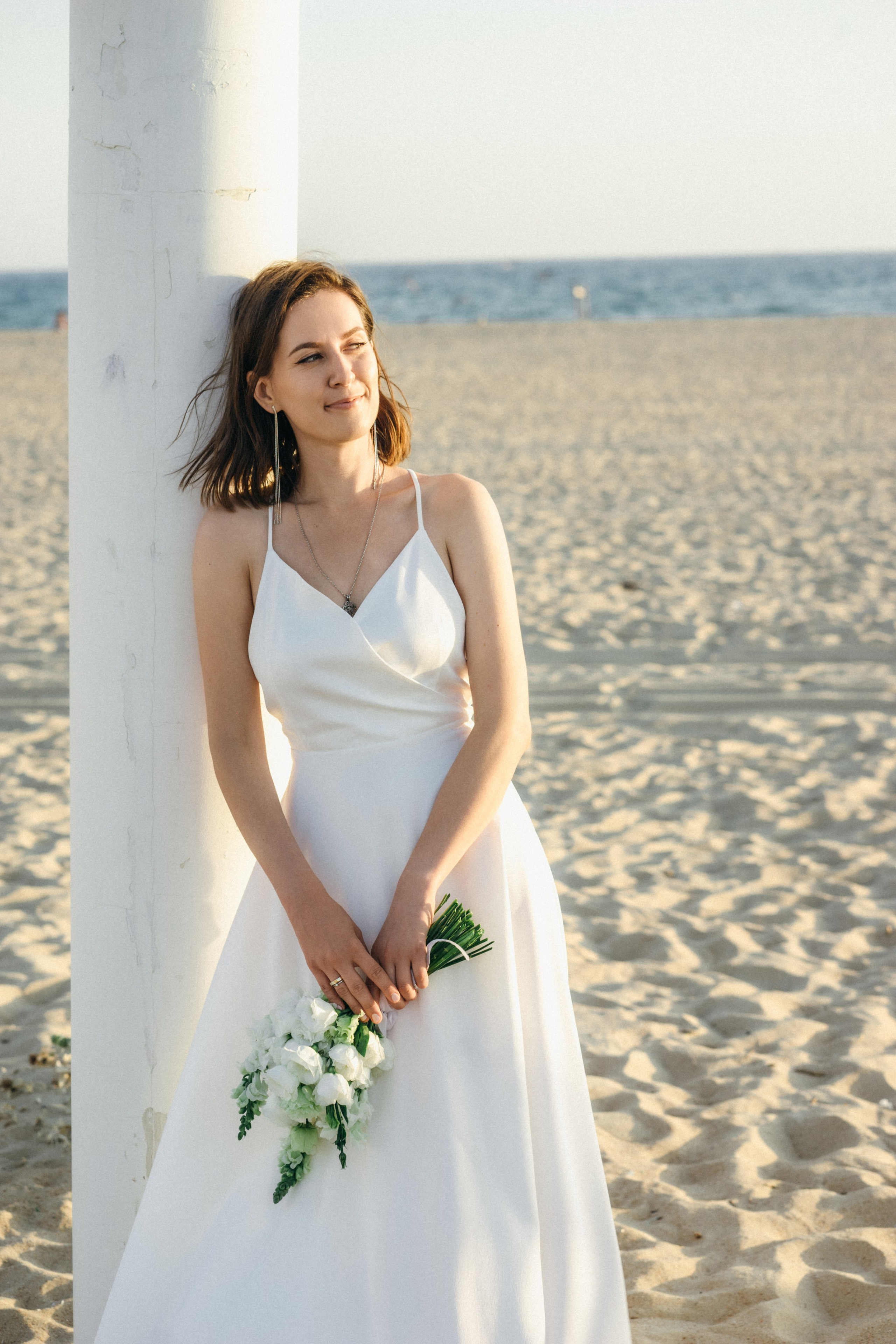 Портрет невесты в песках, Анапа, пляж, море