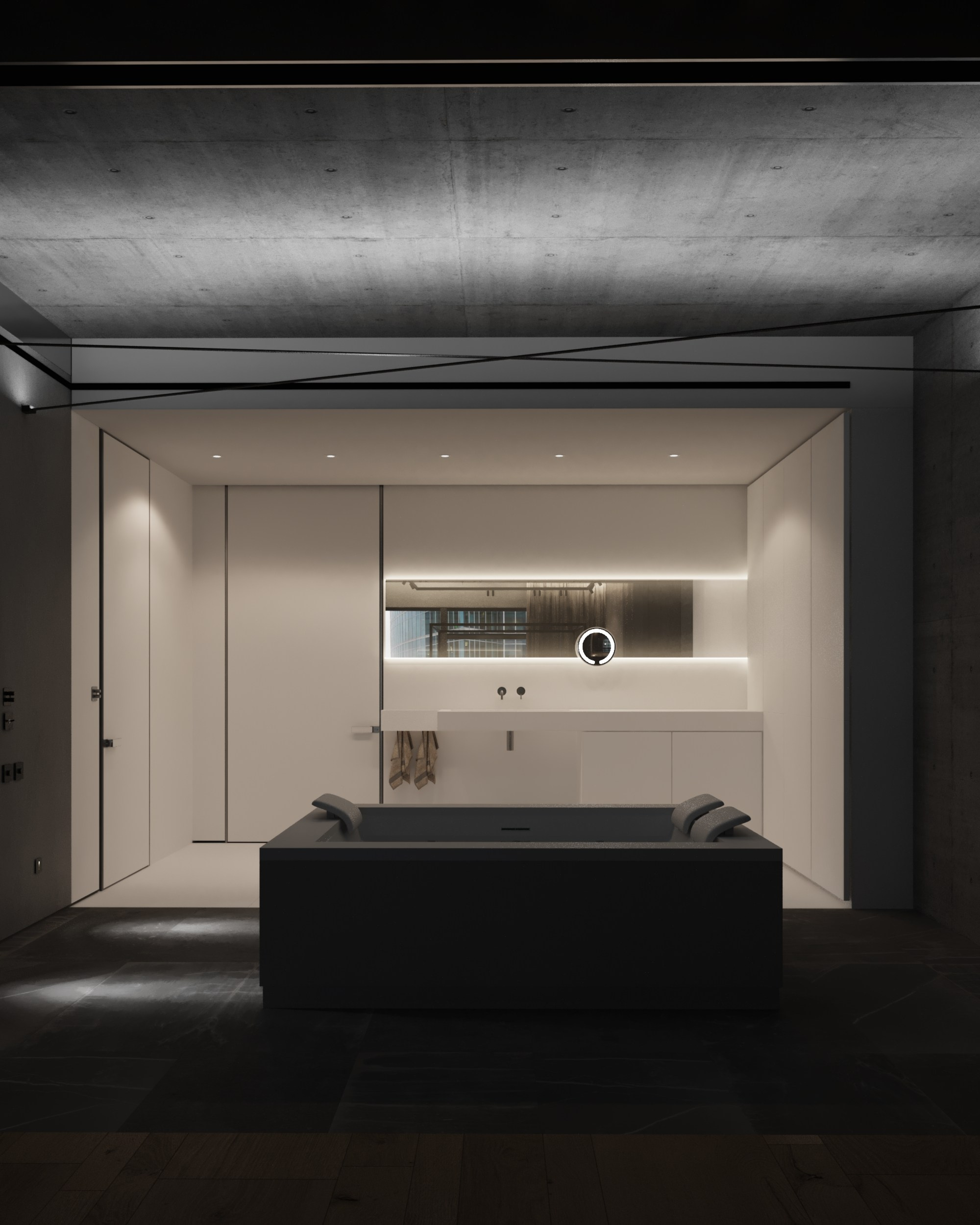 Апартаменты в небоскребе. Архитектурные интерьеры