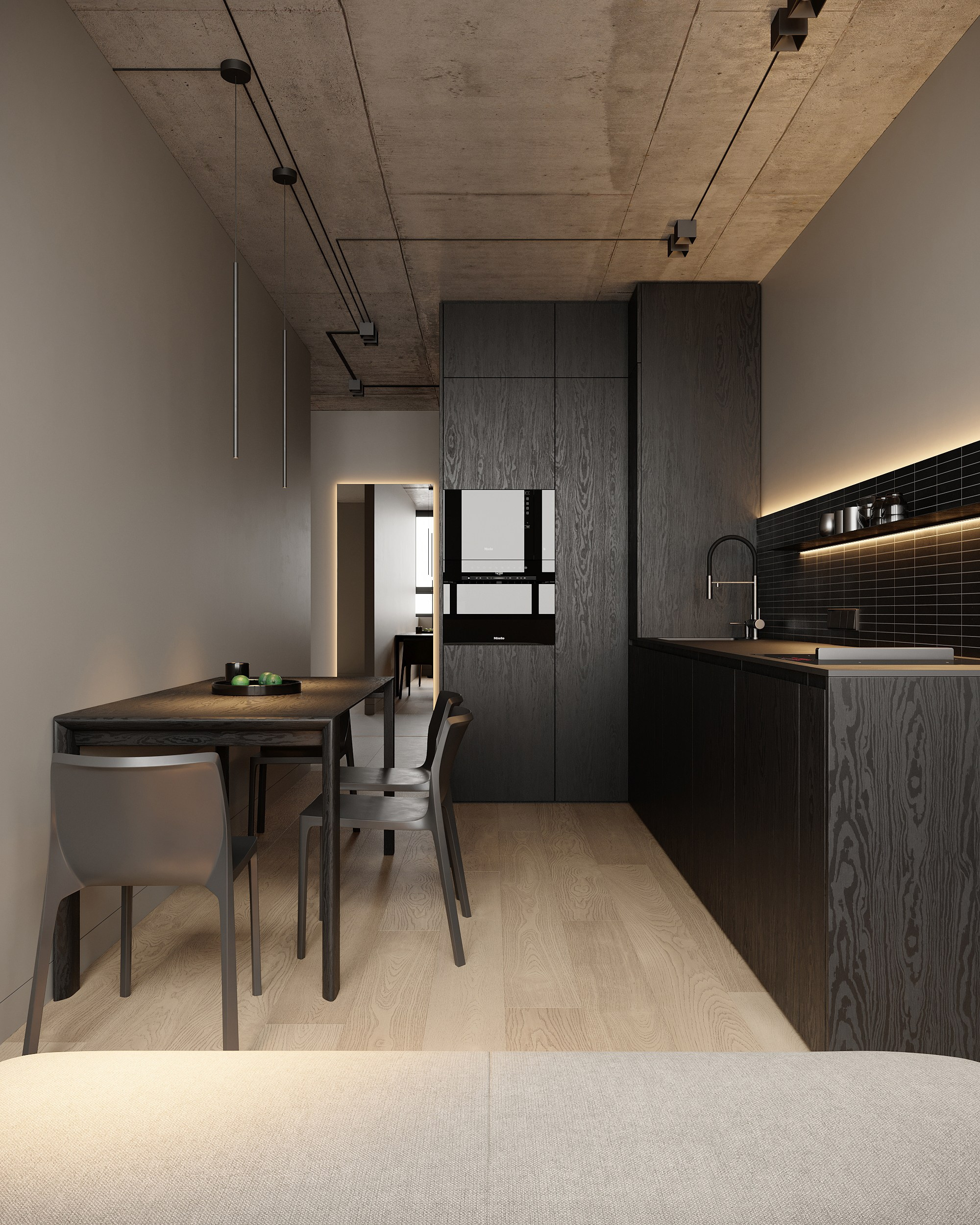 Брутальная квартира с черными акцентами для холостяка. Дизайн интерьера Санкт-Петербург | Москва | Калининград