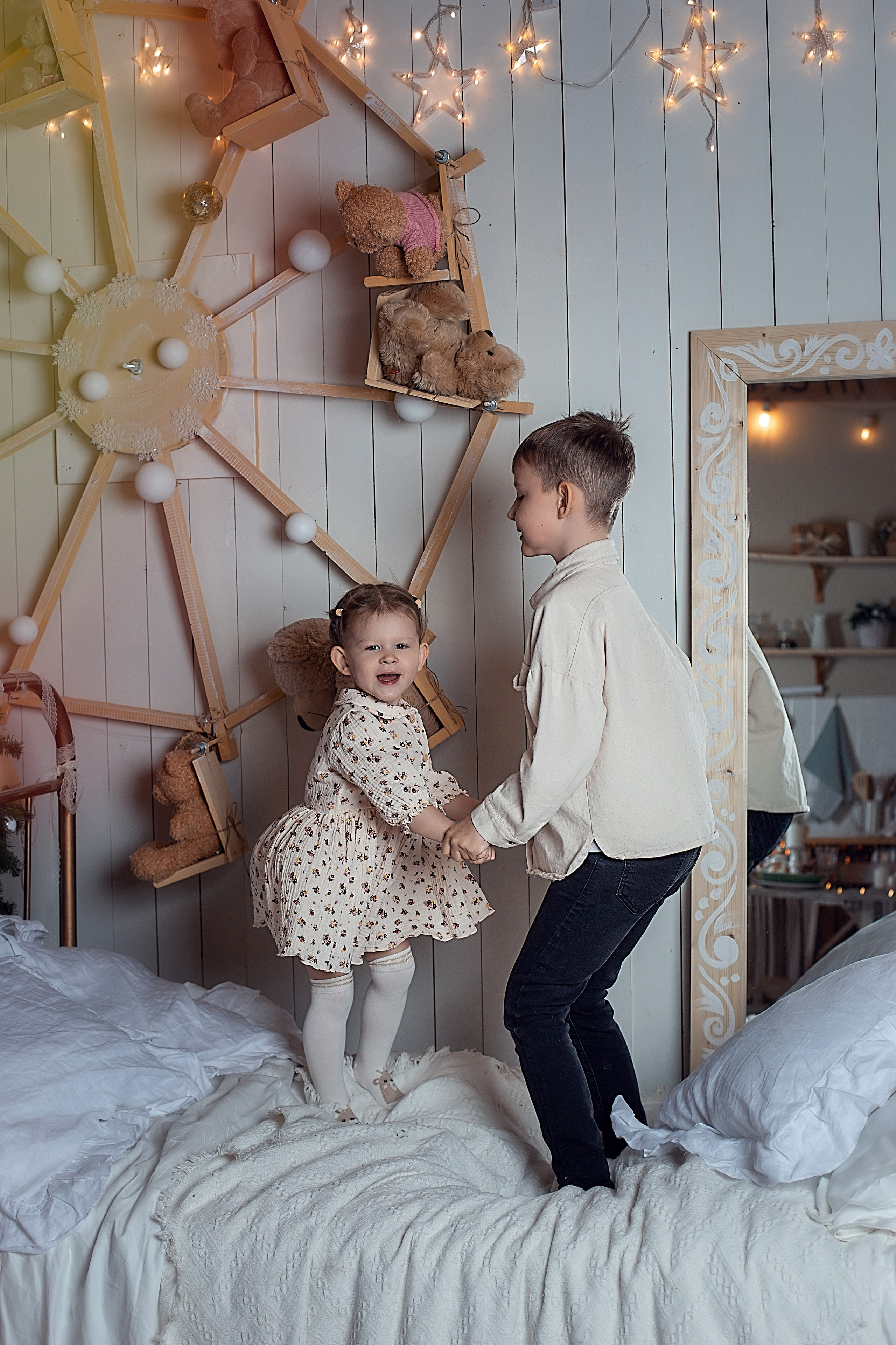Новогодняя_Евгений и Юлия с детьми. Семейный фотограф в Санкт-Петербурге