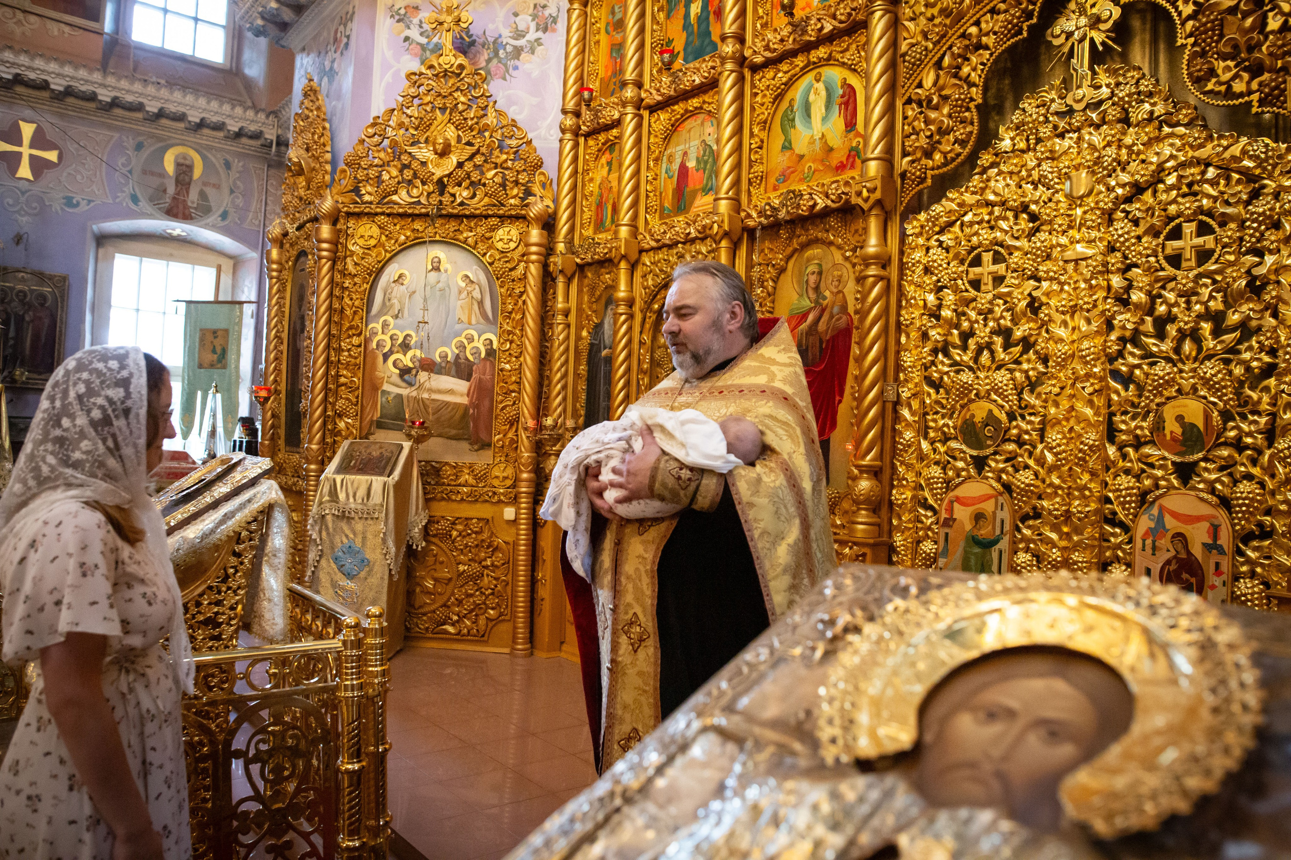 Крещение Амелии. Храм Рождества Христова в с. Михалево. Семейный и детский фотограф Анна Петракова