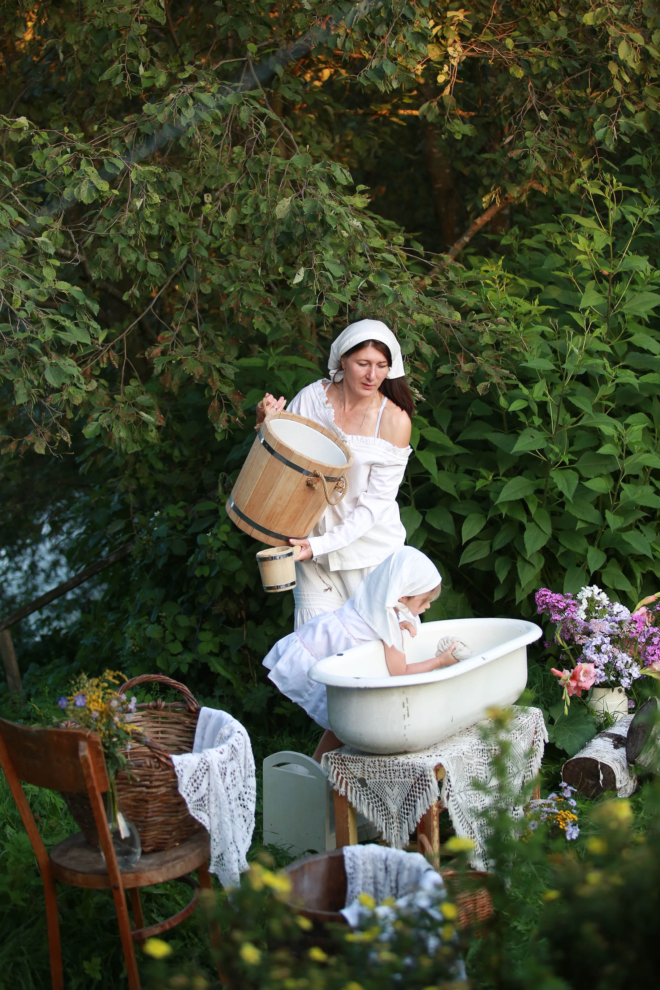 Проект «Ретро стирка на реке». Семейный и детский фотограф в Москве Мария Быкова